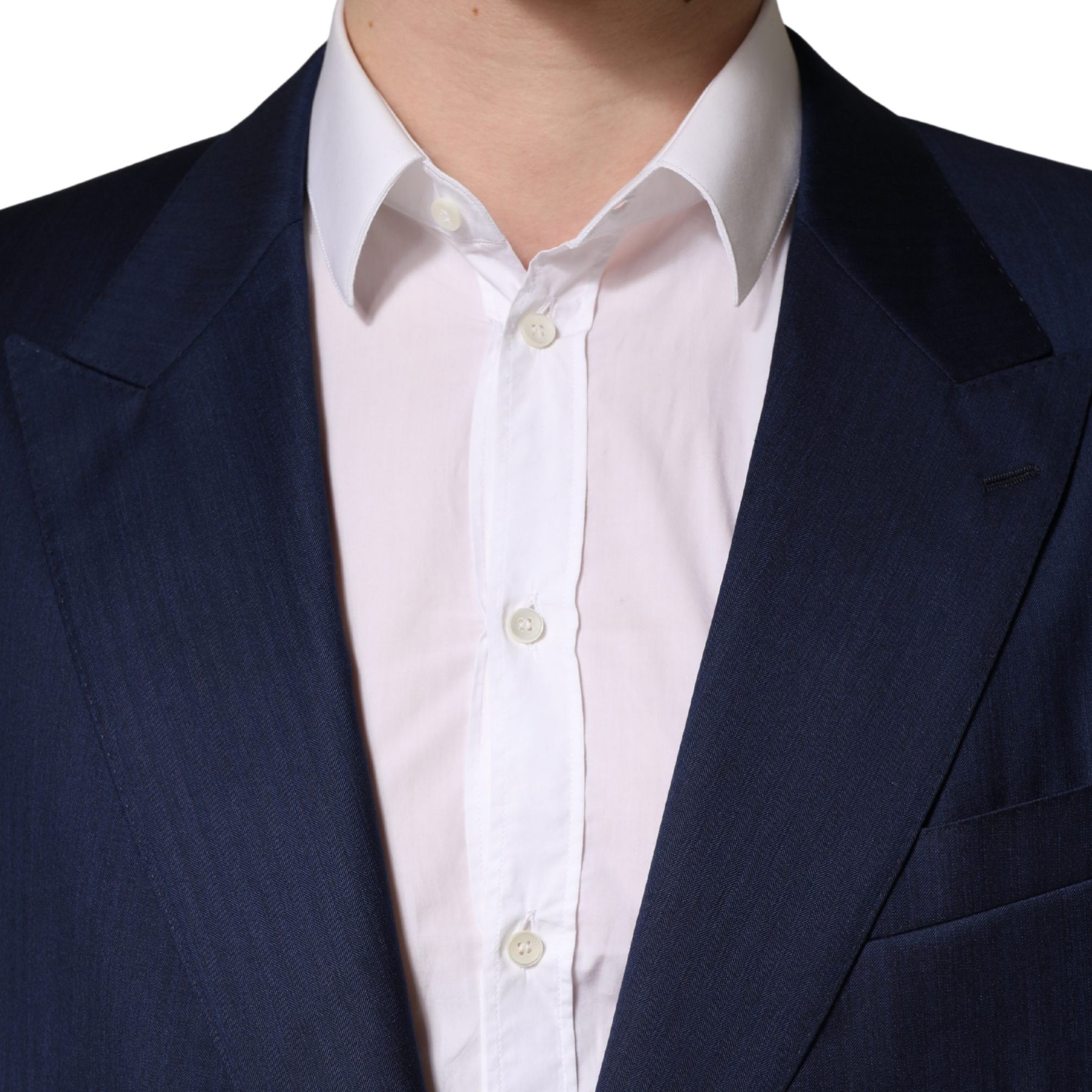 Dolce & Gabbana Blue Single Breasted 2 Button Suit Jacket