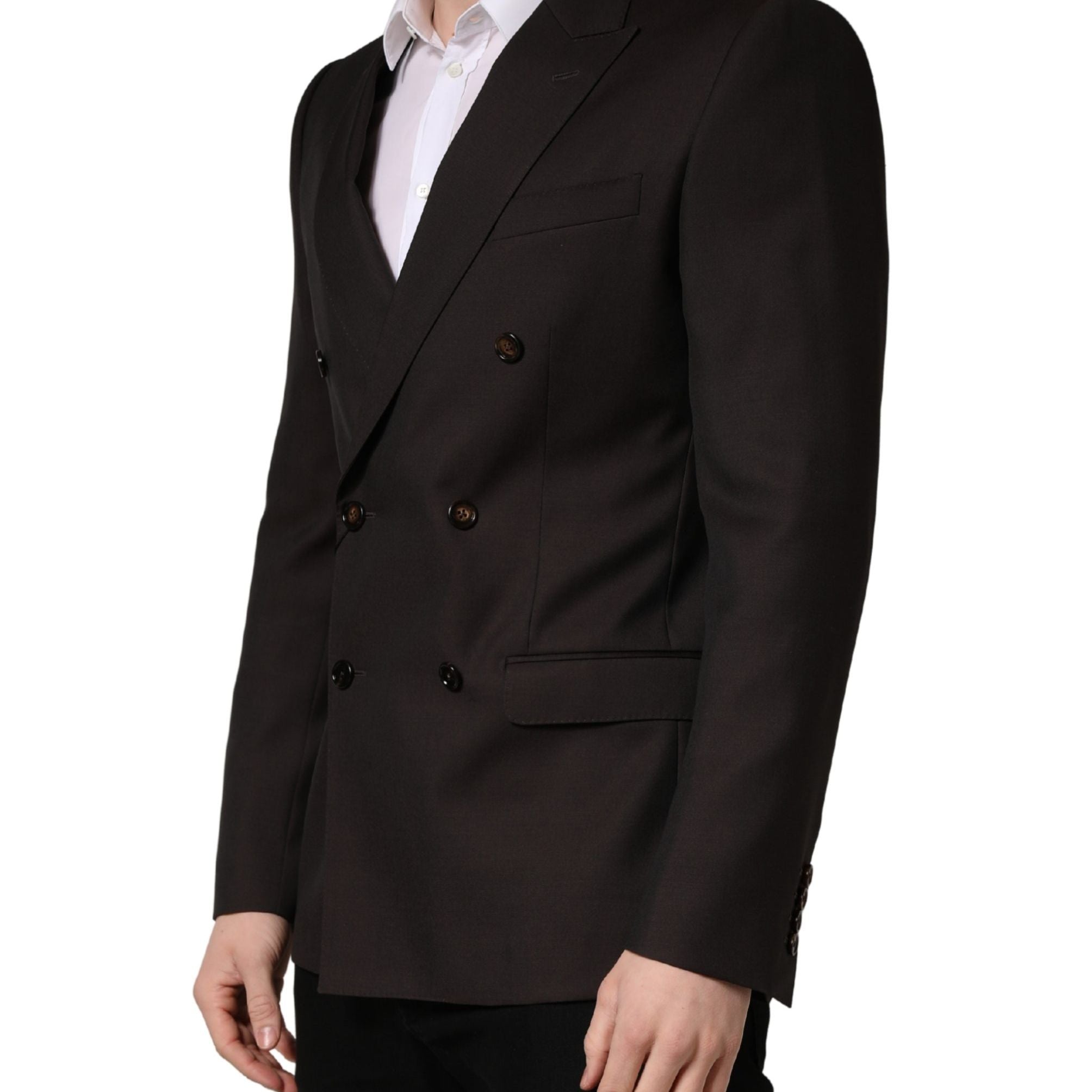 Dolce & Gabbana Dark Violet Wool Double Breasted Suit Jacket