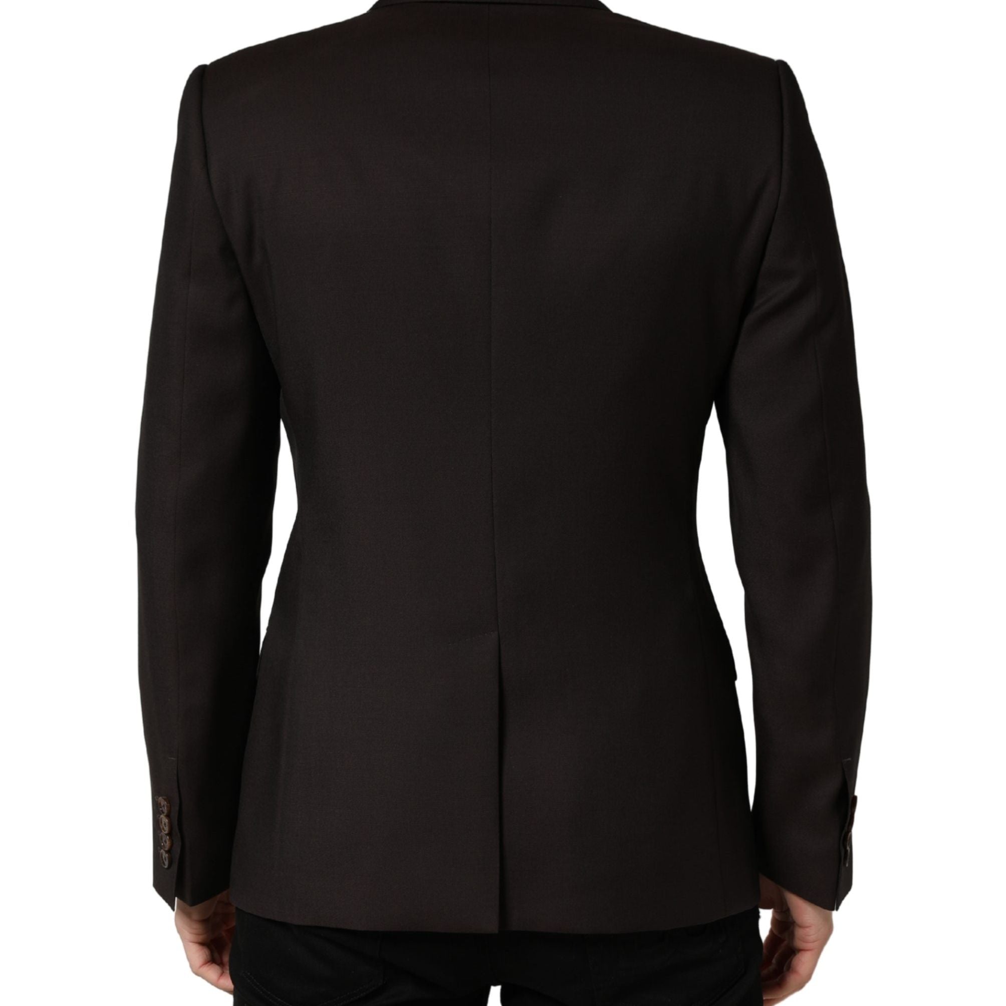Dolce & Gabbana Dark Violet Wool Double Breasted Suit Jacket