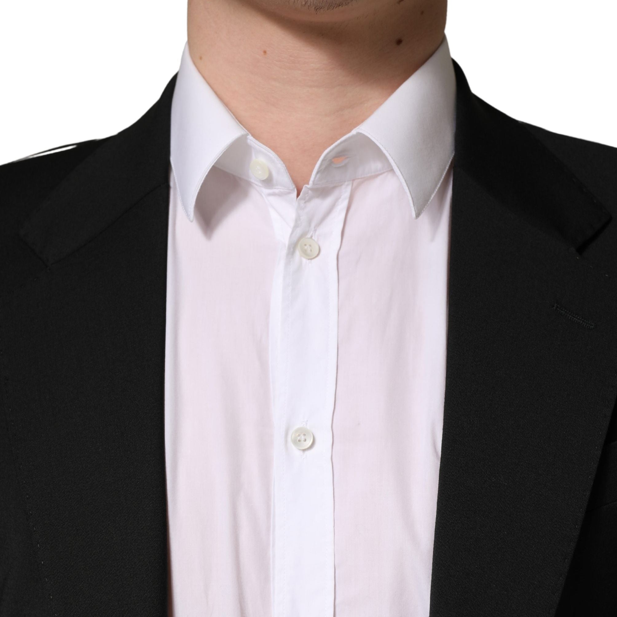 Dolce & Gabbana Black Polyester 2 Buttons Men Suit Jacket