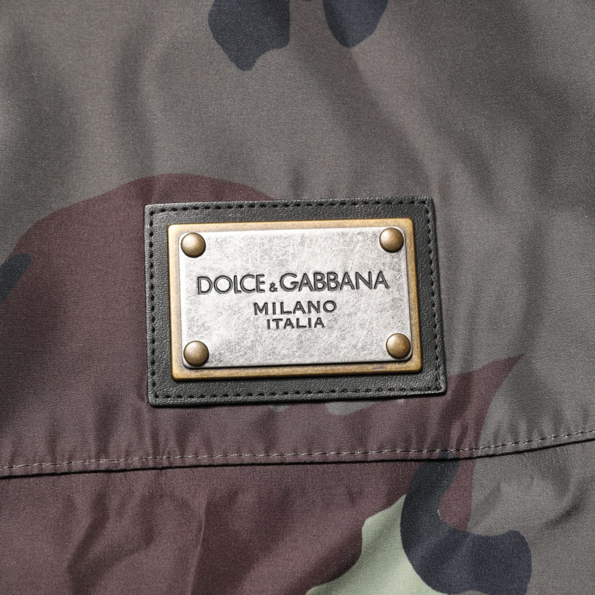 Dolce & Gabbana Multicolor Camouflage Hooded Bomber Jacket