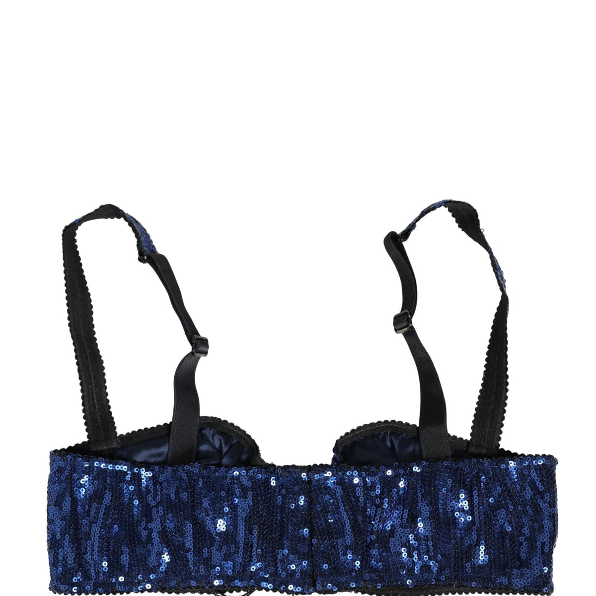 Dolce & Gabbana Blue Sequined Nyon Balconnet Bra Underwear