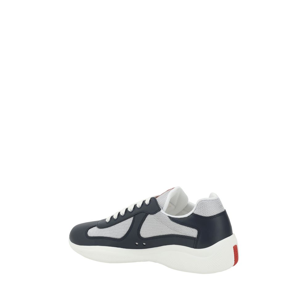 Prada Blue Calf Leather Bos Taurus Athletic Sneakers