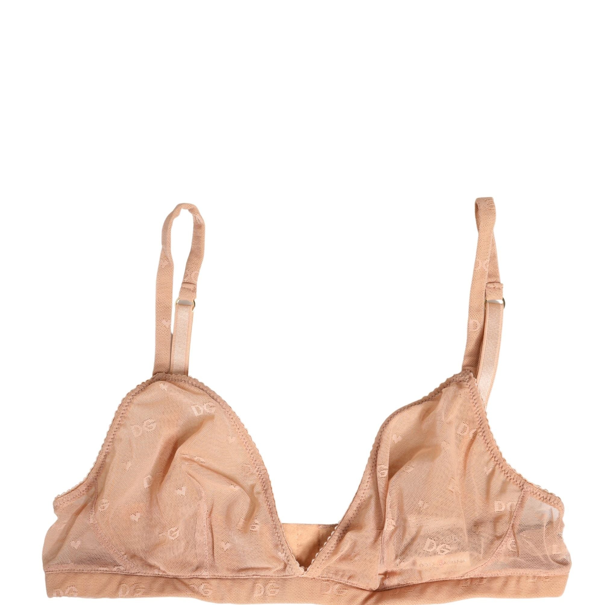 Dolce & Gabbana Beige Nylon Stretch Soft Cup Brassiere Underwear