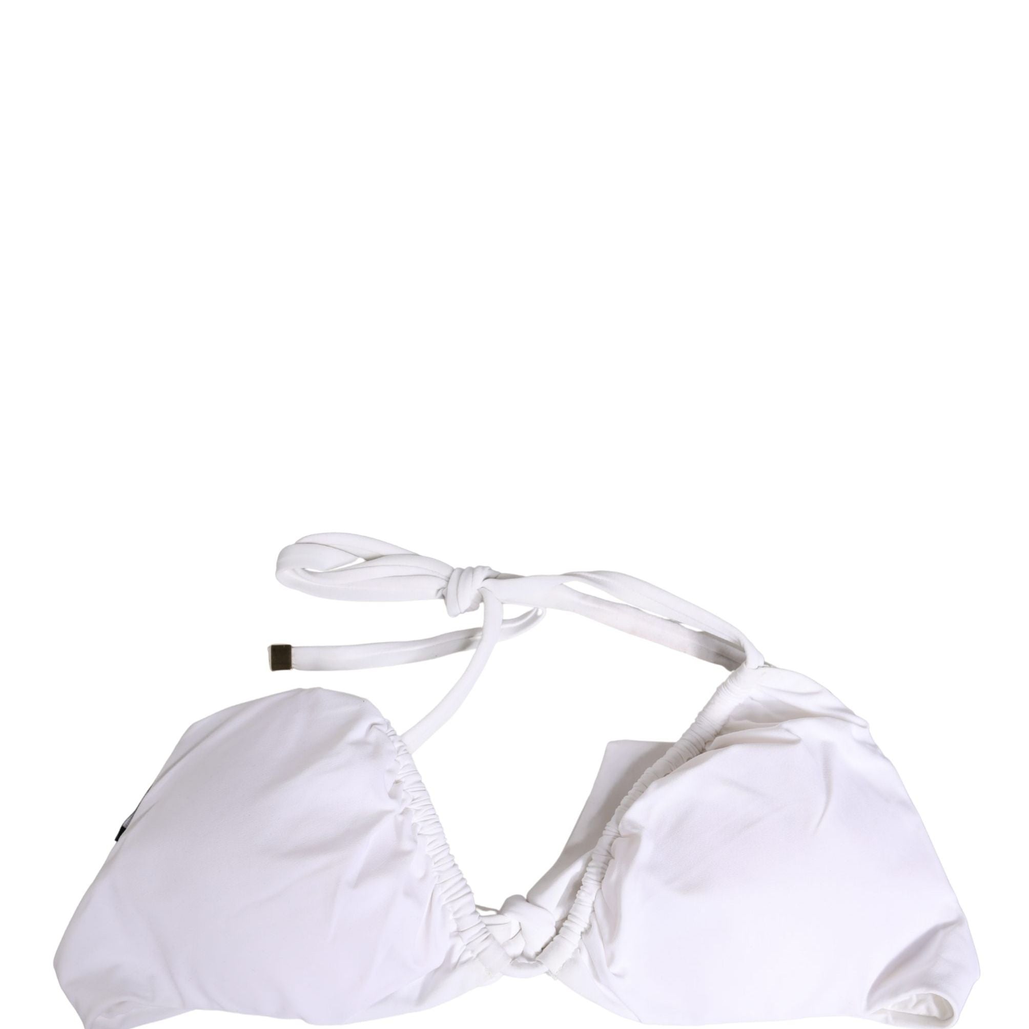 Dolce & Gabbana White Halter Top High Waist Bikini Bottom Swimwear