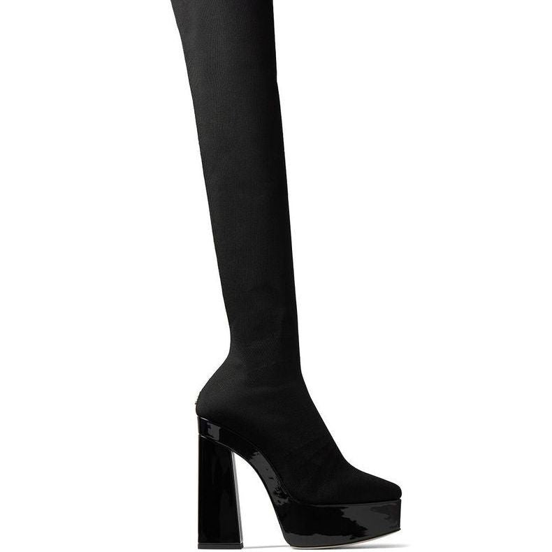 Jimmy Choo Black Fabric Over The Knee