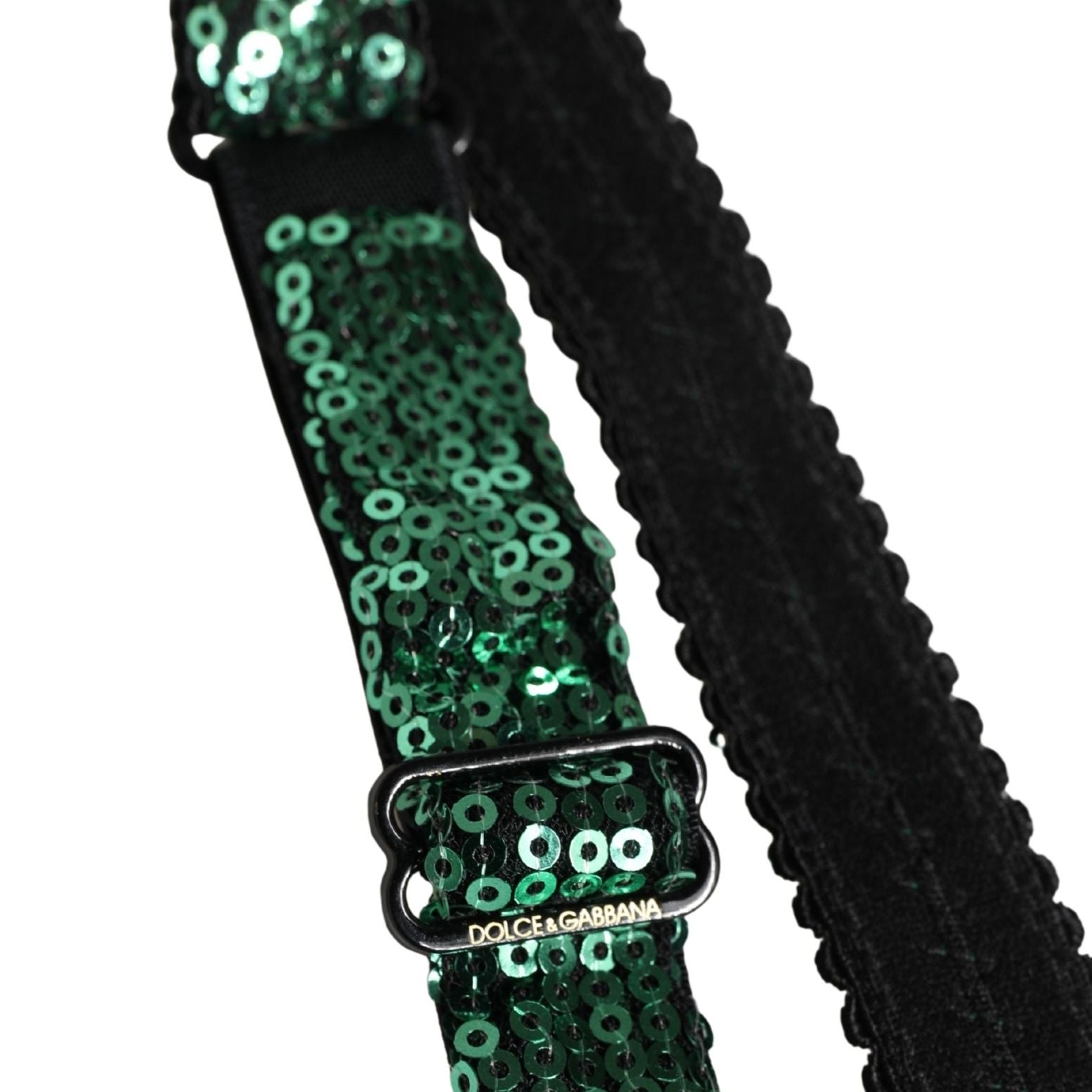 Dolce & Gabbana Green Sequined Nyon Balconnet Bra Underwear