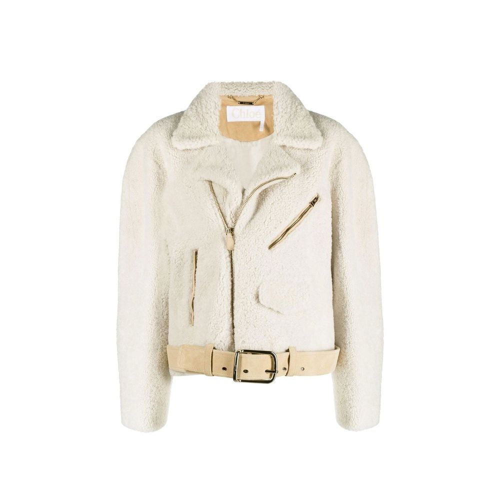 Chloé Beige Polyester Biker Jacket