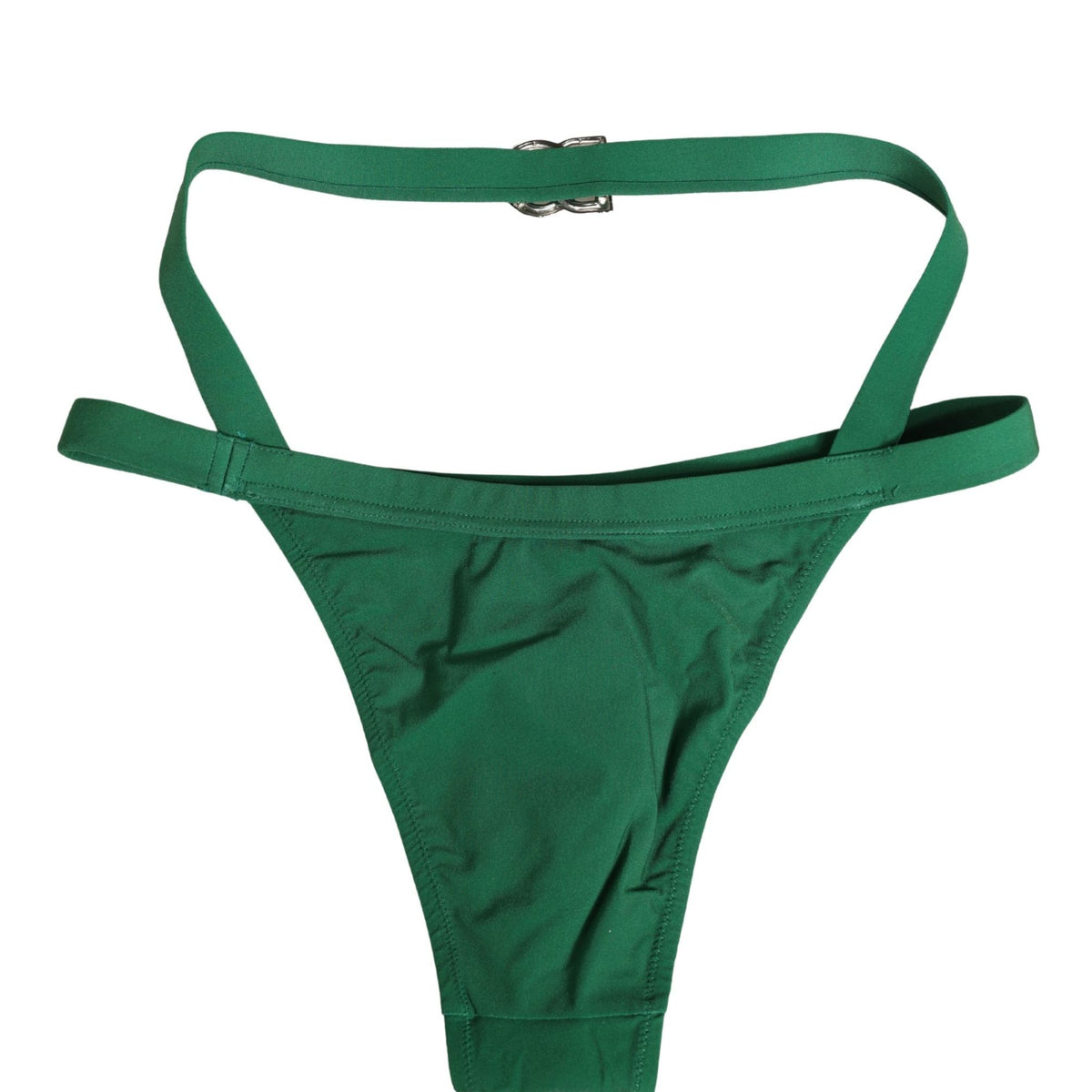 Dolce & Gabbana Green Logo Plaque Nylon Brief Panty Underwear