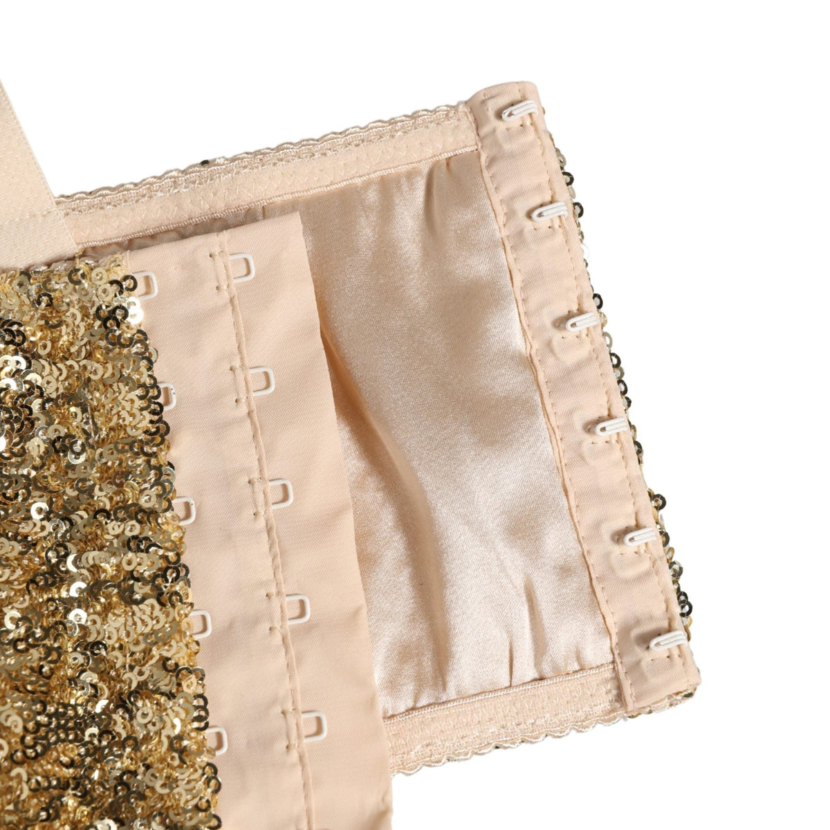 Dolce & Gabbana Gold Sequined Semi-Pad Underwire Bra Underwear