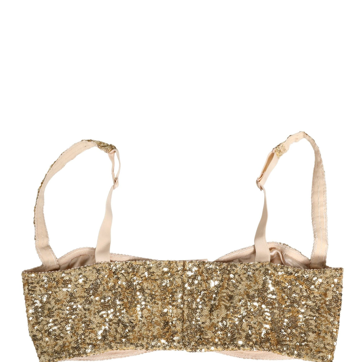 Dolce & Gabbana Gold Sequined Semi-Pad Underwire Bra Underwear