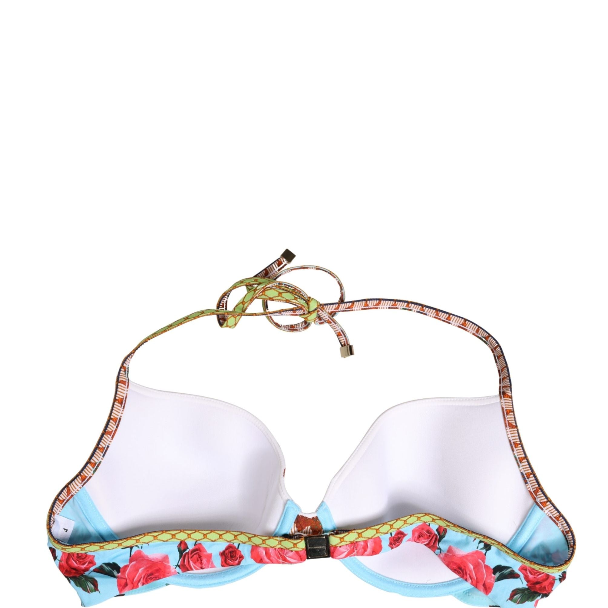 Dolce & Gabbana Multicolor Floral Print Halter Bikini Top Swimwear
