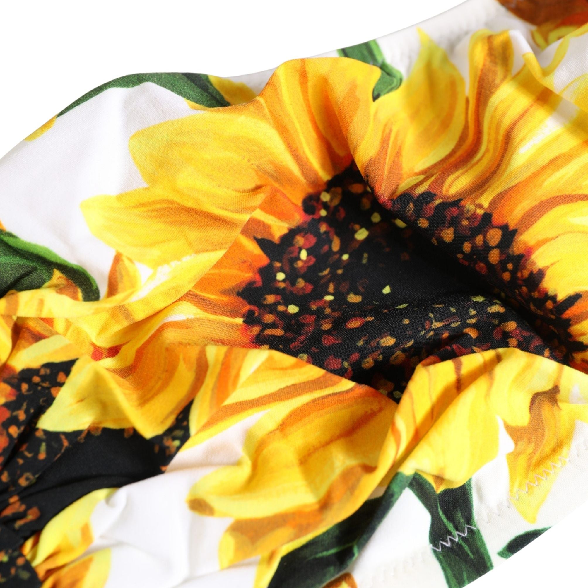 Dolce & Gabbana Multicolor Sunflower Print Bandeau Top Swimwear
