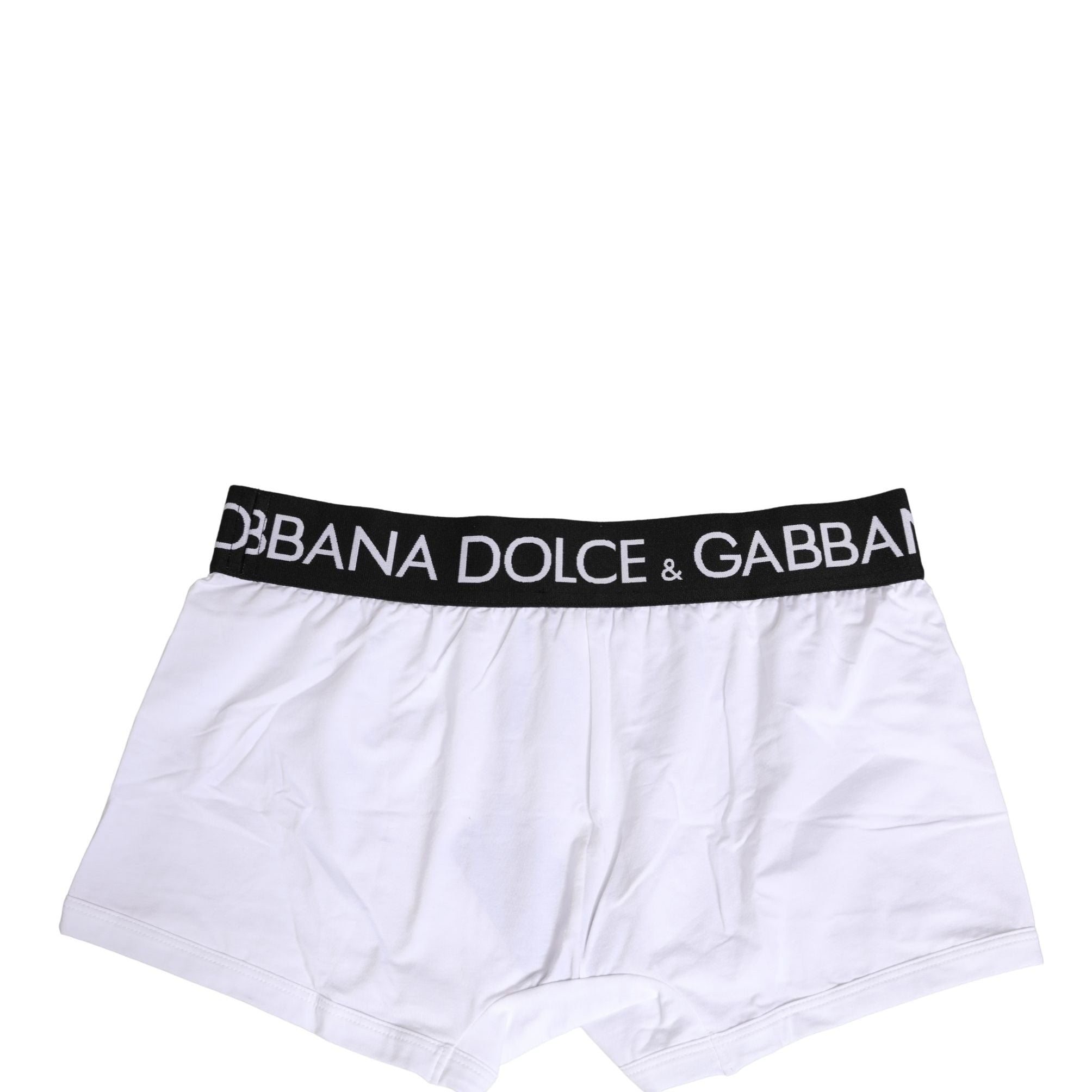 Dolce & Gabbana White Cotton Logo Waistband Boxer Shorts Underwear