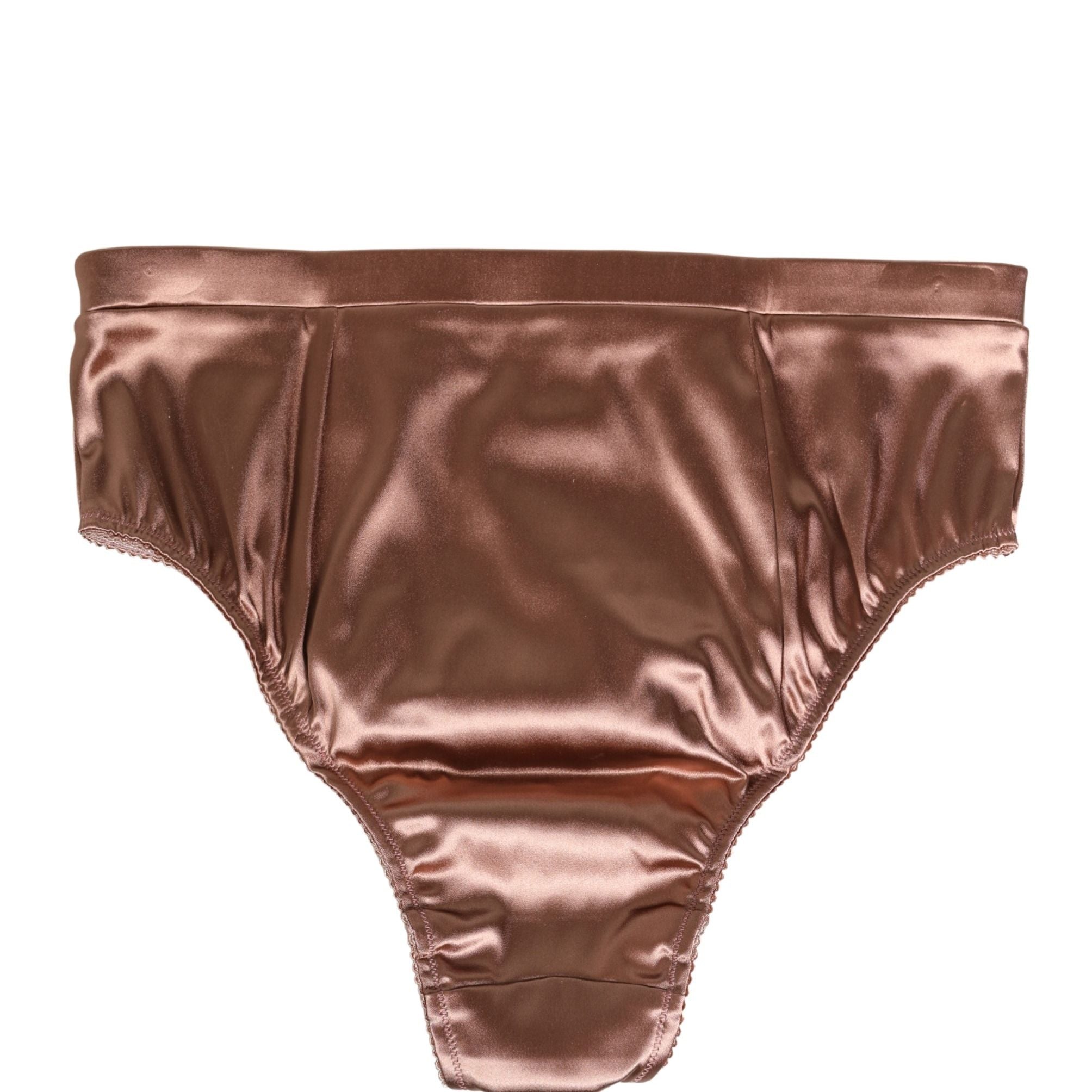 Dolce & Gabbana Brown Silk Satin Lingerie Panty Brief Underwear