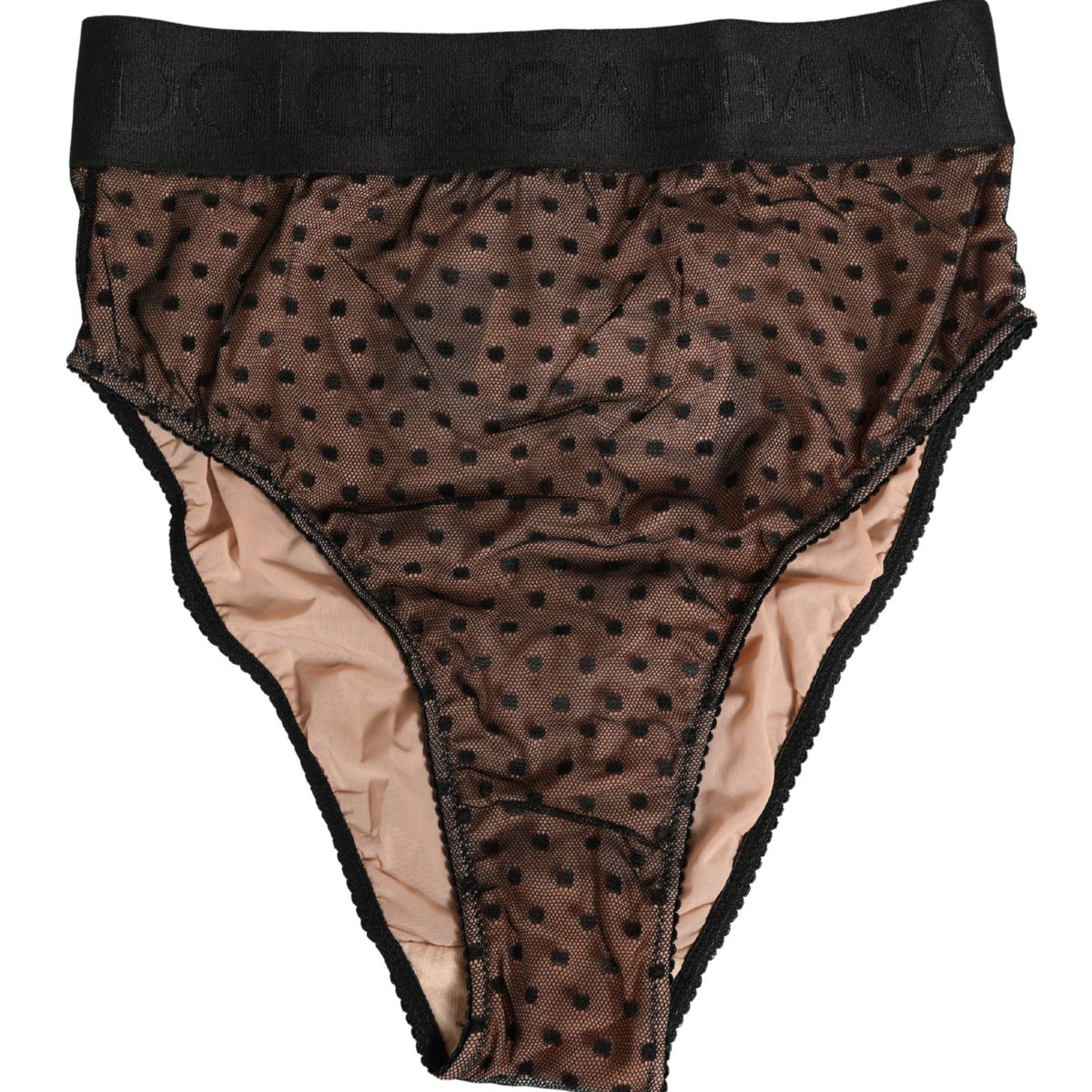 Dolce & Gabbana Black Beige Polka Dot Butterfly Brief Underwear