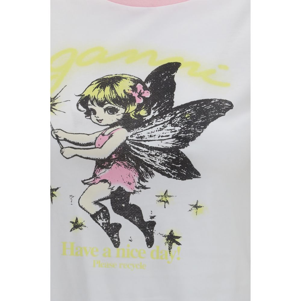 Ganni White Cotton T-Shirt