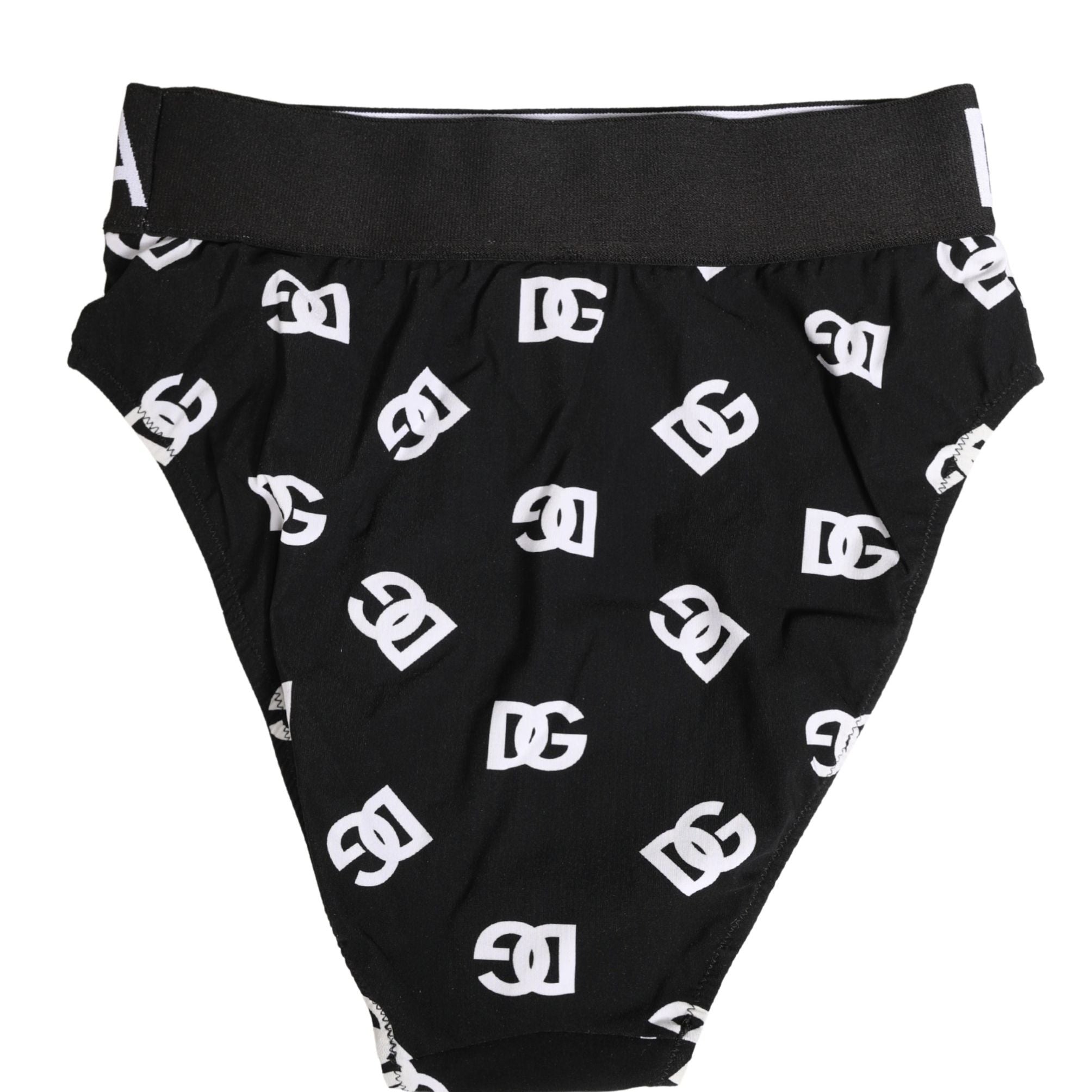 Dolce & Gabbana White Black Logo Waistband Midi Brief Underwear