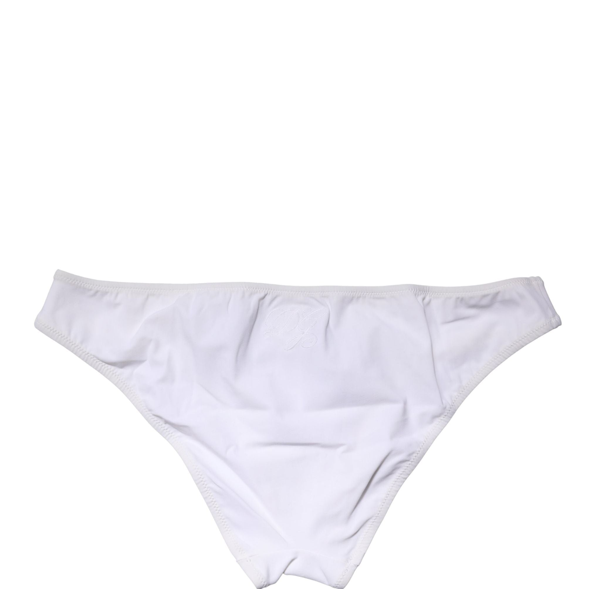 Dolce & Gabbana White Nylon Stretch Mid Waist Brief Panty Underwear