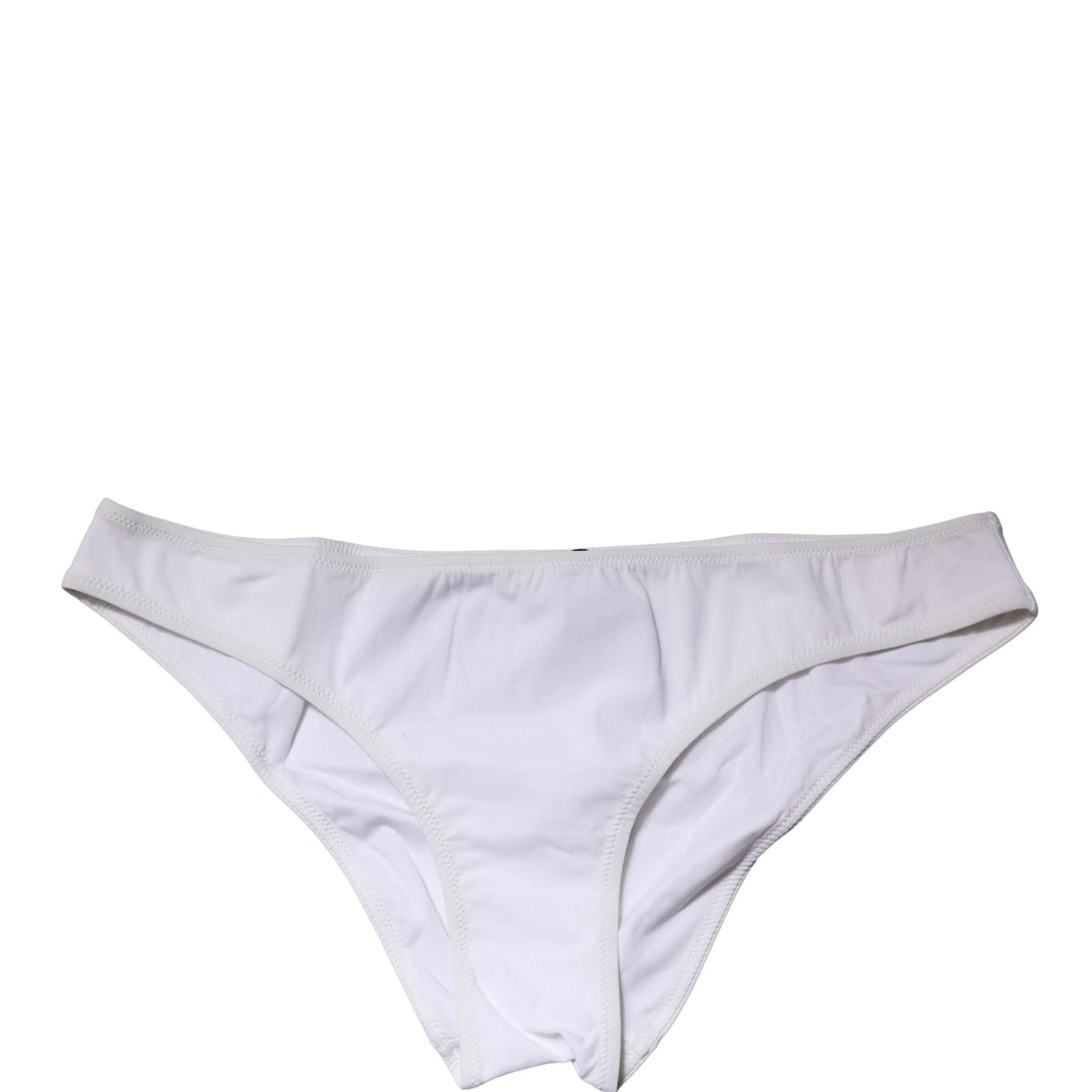 Dolce & Gabbana White Nylon Stretch Mid Waist Brief Panty Underwear