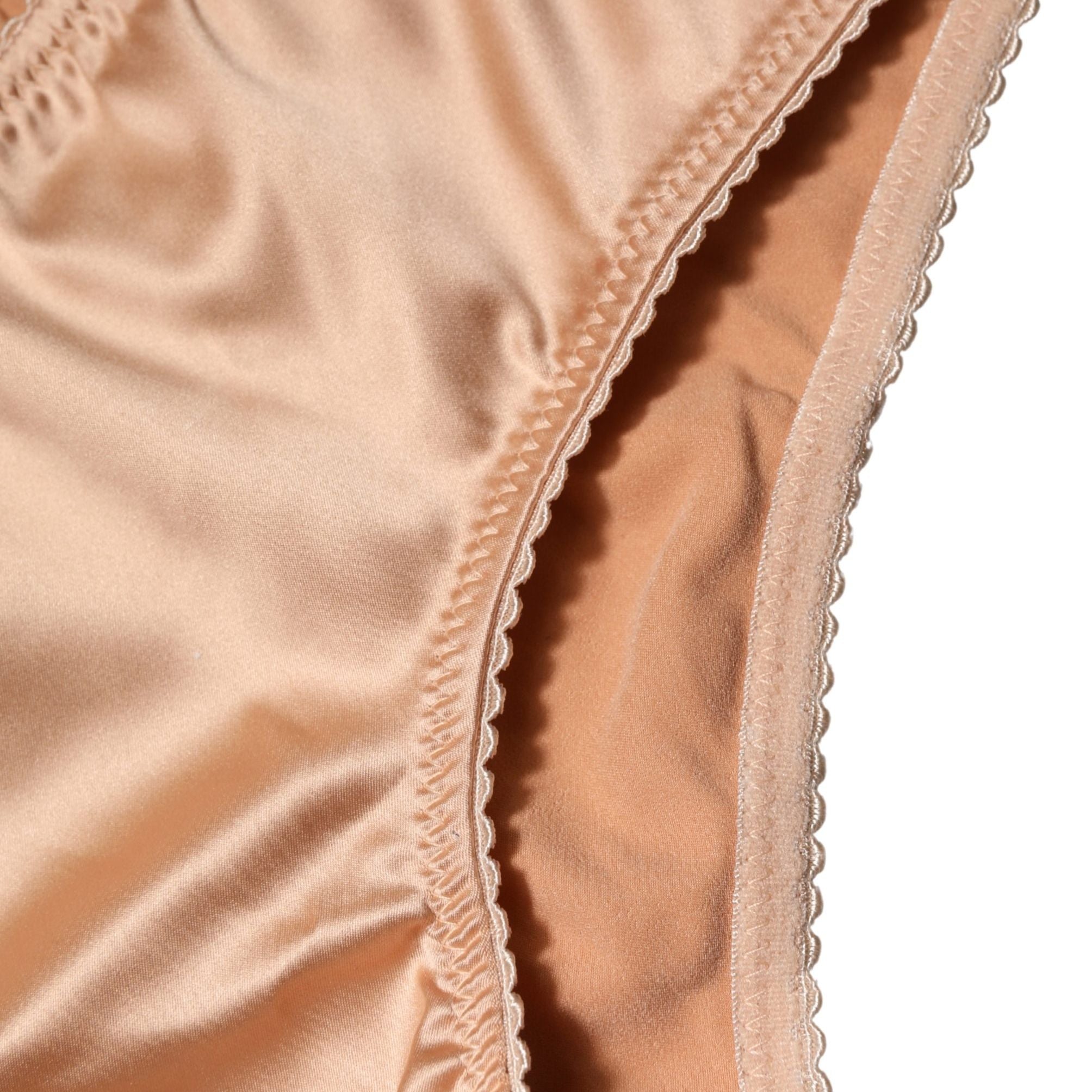 Dolce & Gabbana Beige Silk Stretch Mid Waist Brief Panty Underwear