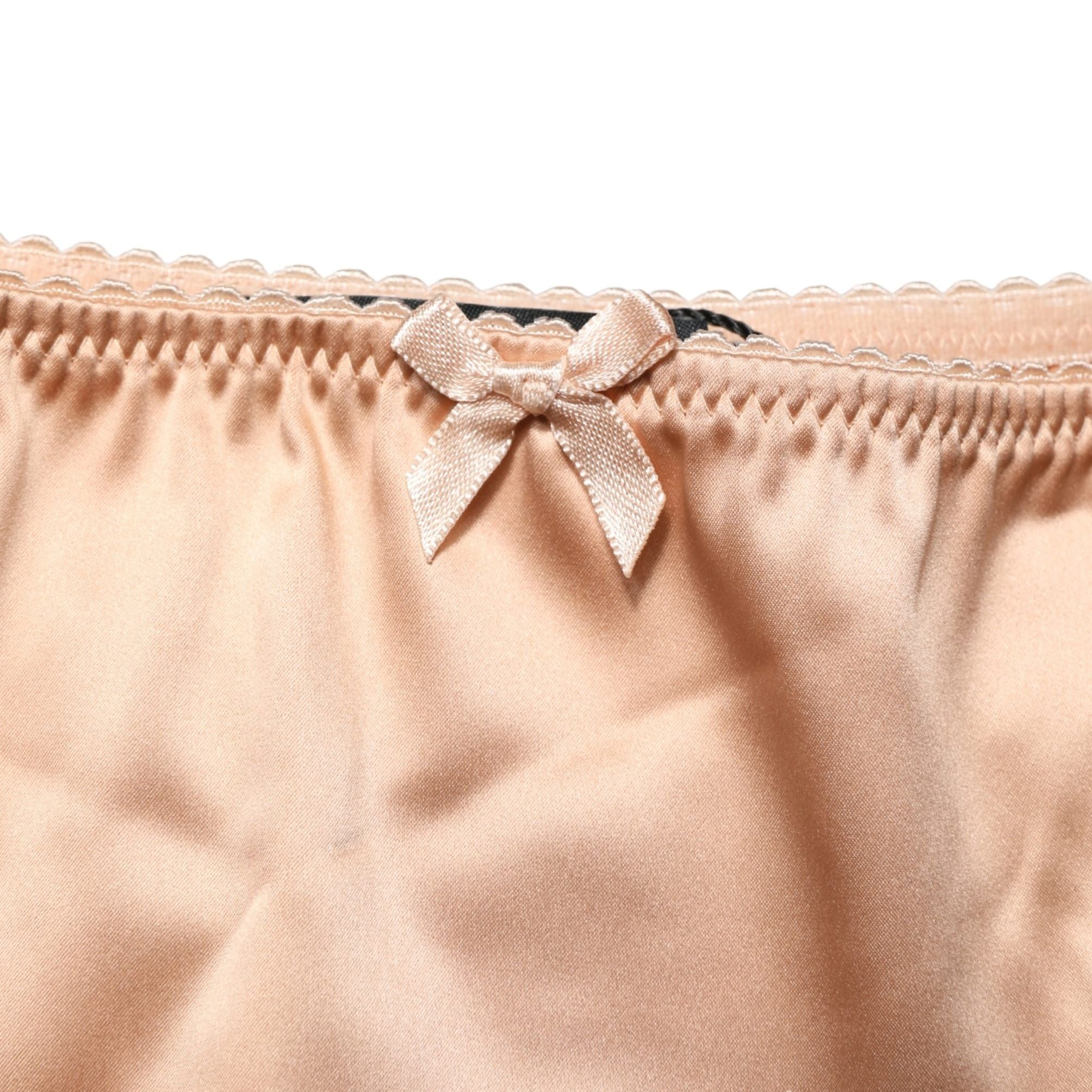 Dolce & Gabbana Beige Silk Stretch Mid Waist Brief Panty Underwear
