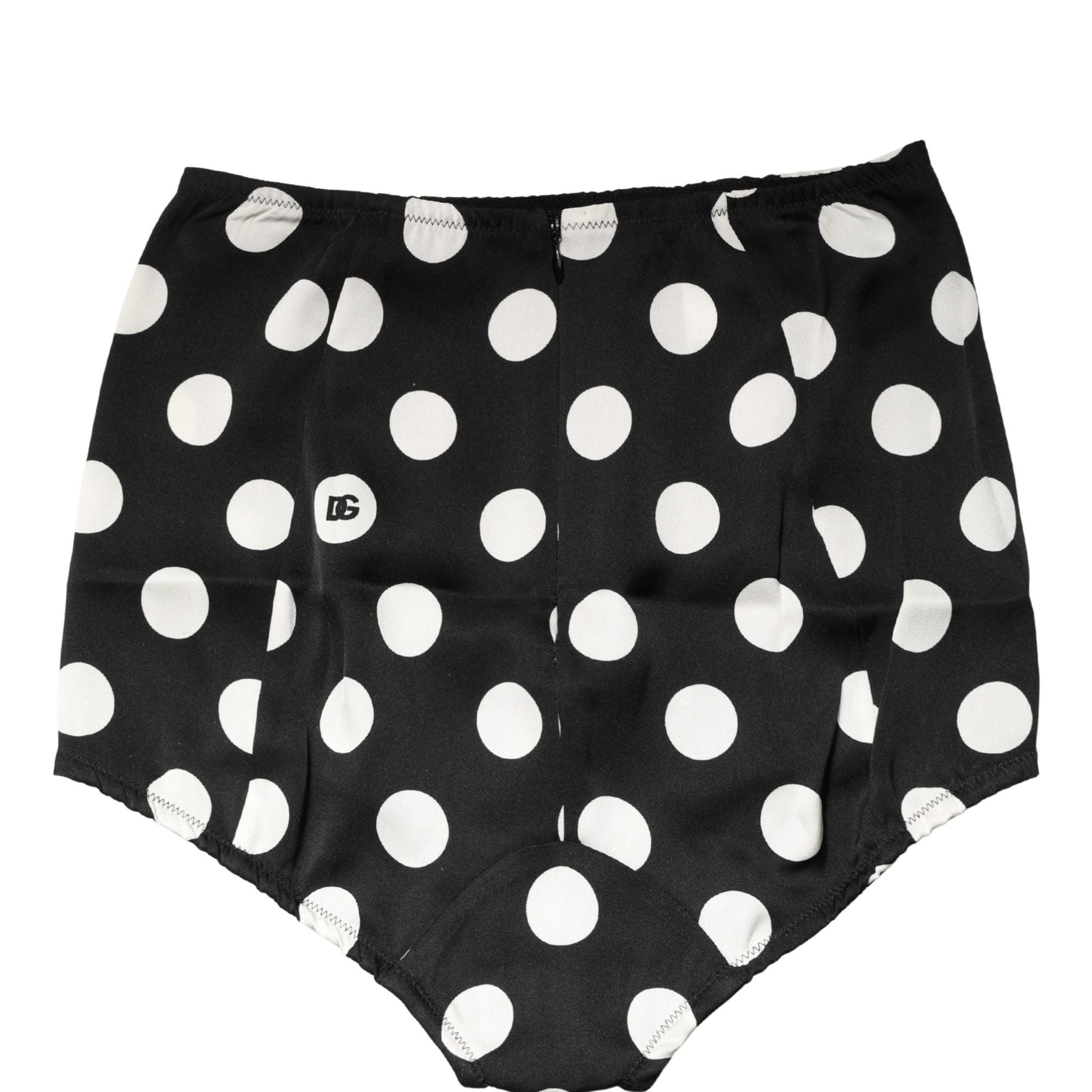 Dolce & Gabbana Black Polka Dot High Waist Girdle Panty Underwear