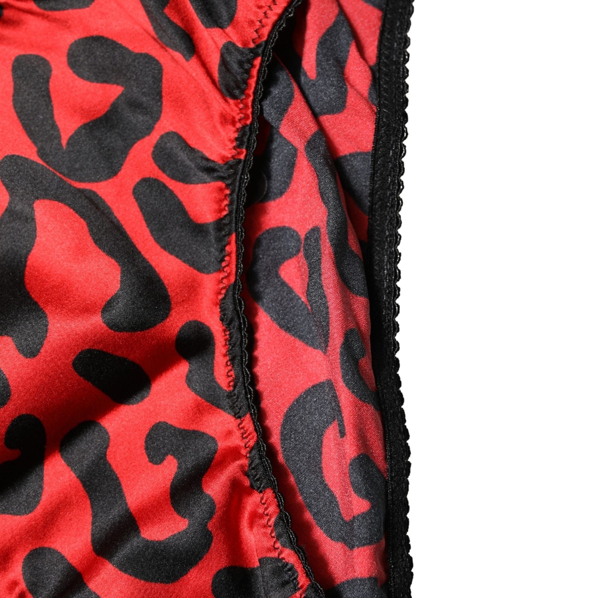 Dolce & Gabbana Black Red Leopard Mid Waist Brief Panty Underwear
