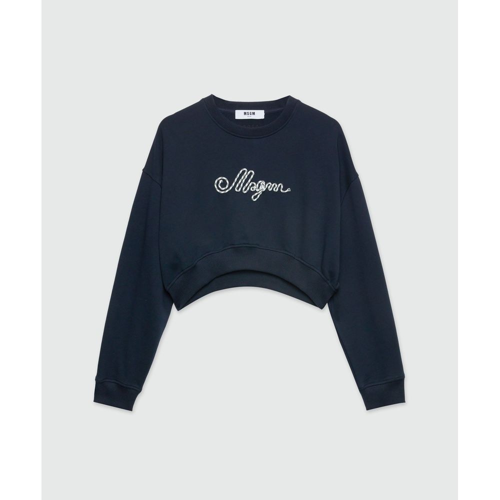 MSGM Blue Cotton Sweatshirt