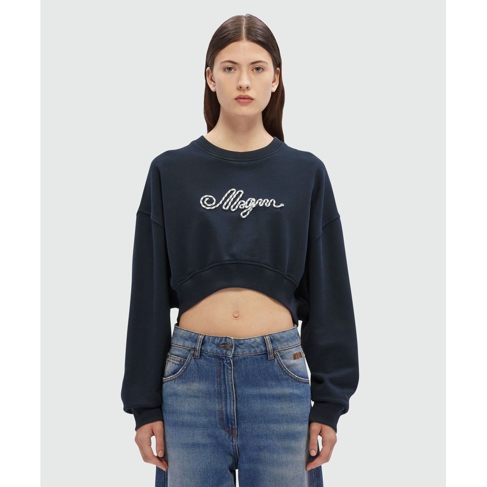 MSGM Blue Cotton Sweatshirt