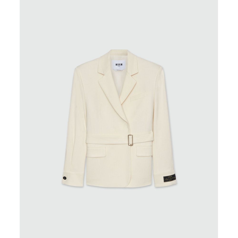 MSGM White Viscose Jackets And Coat