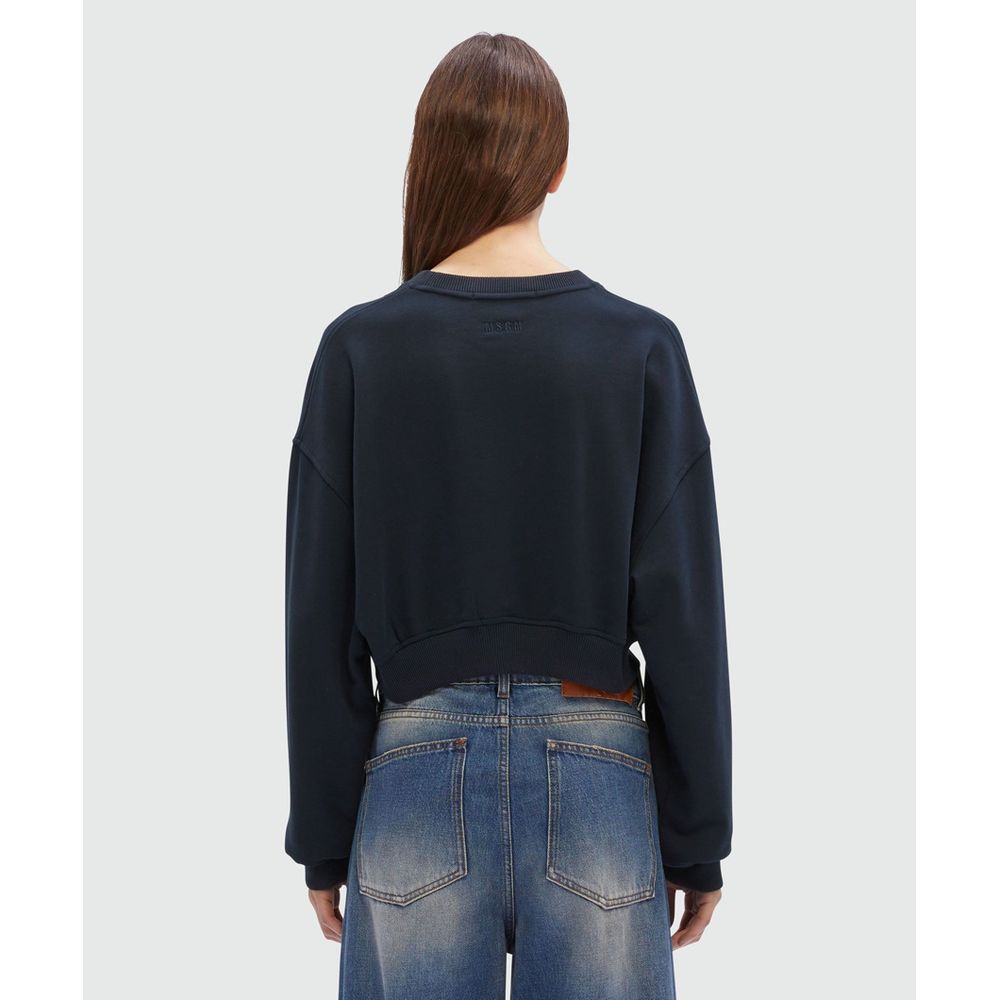 MSGM Blue Cotton Sweatshirt
