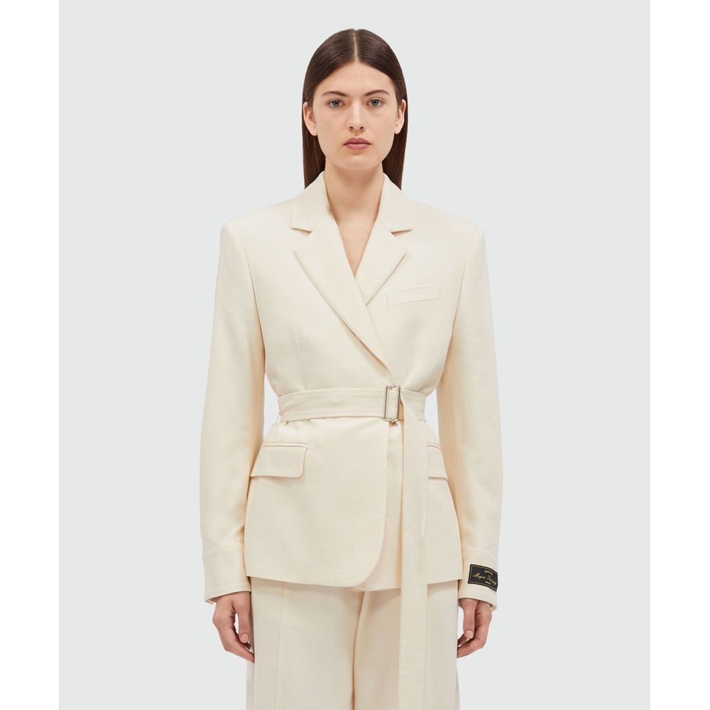 MSGM White Viscose Jackets And Coat