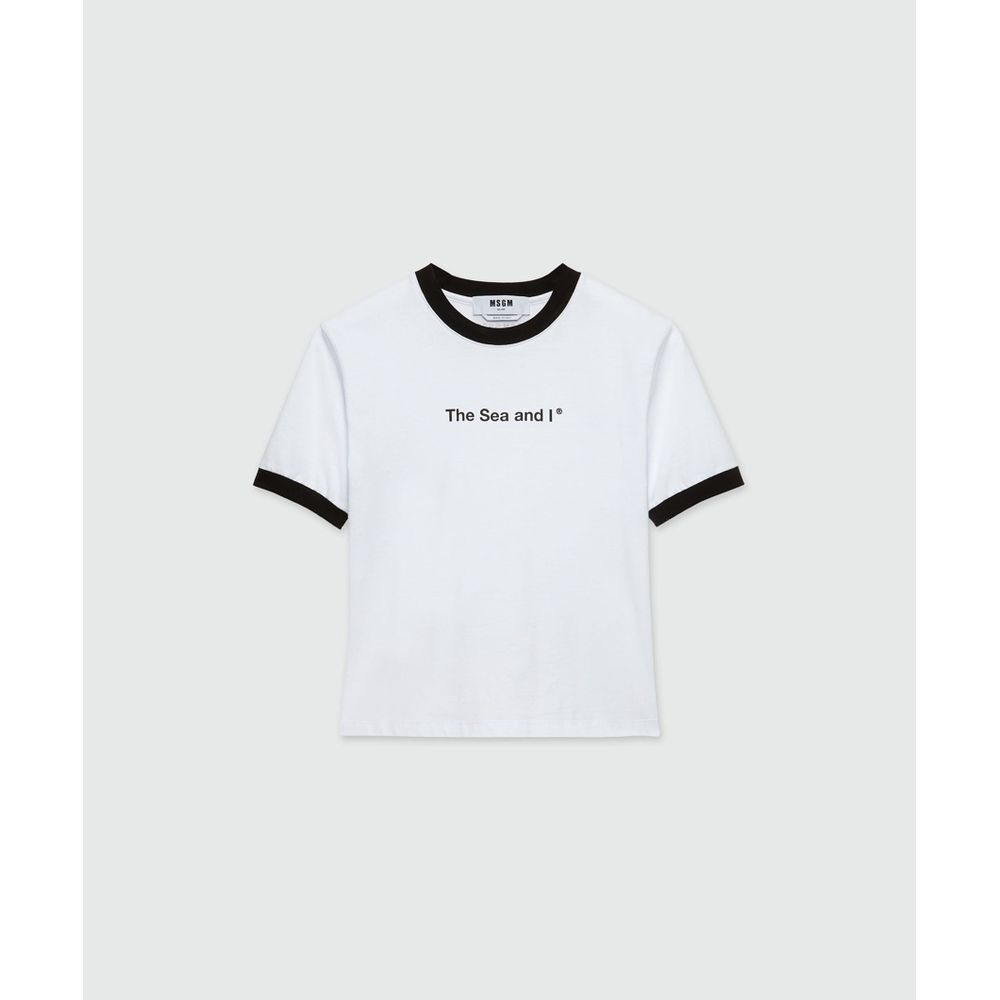 MSGM White Cotton T-Shirt