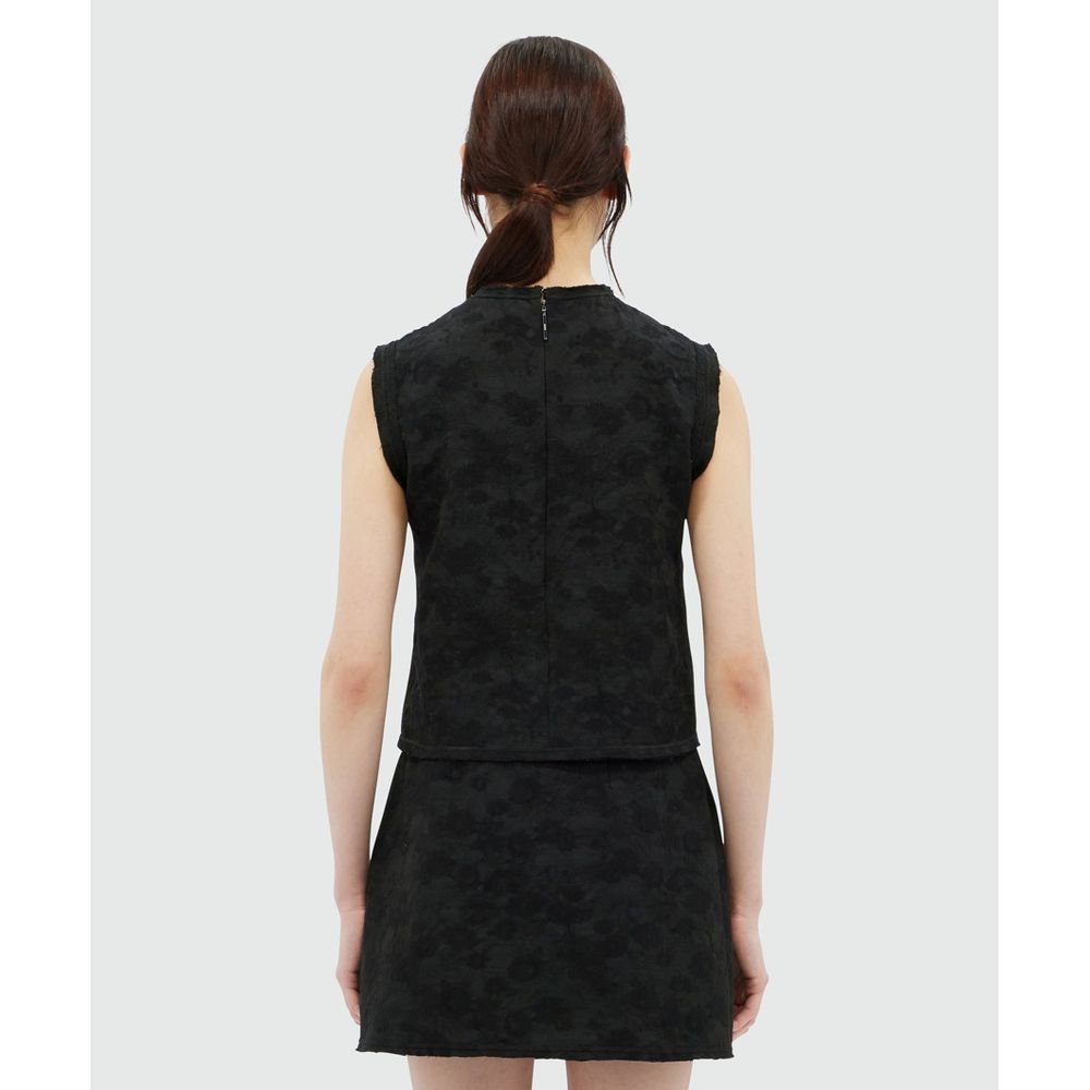 MSGM Black Polyester Tank Tops