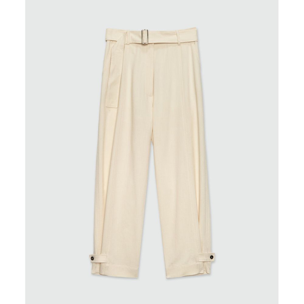 MSGM White Viscose Casual Pants