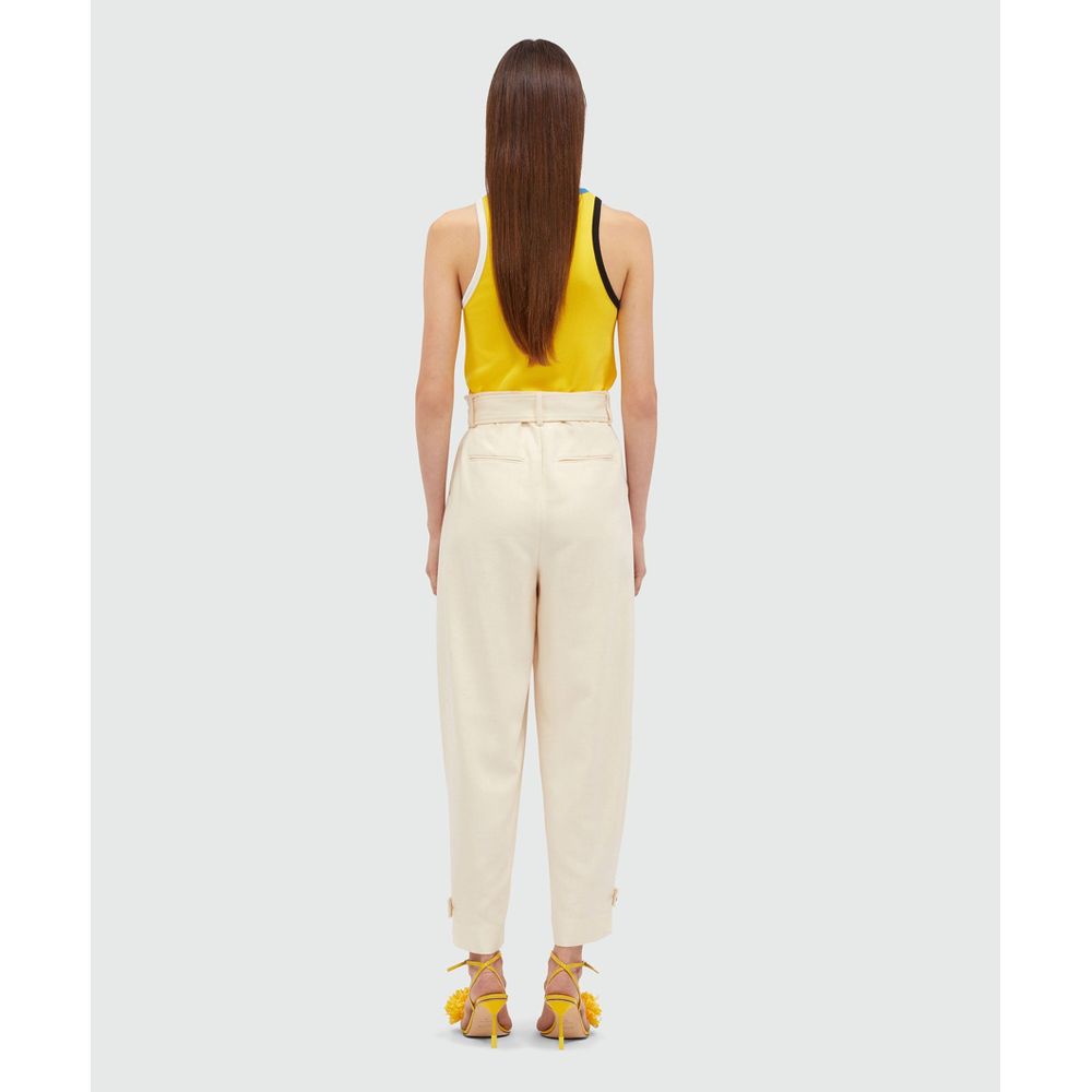 MSGM White Viscose Casual Pants