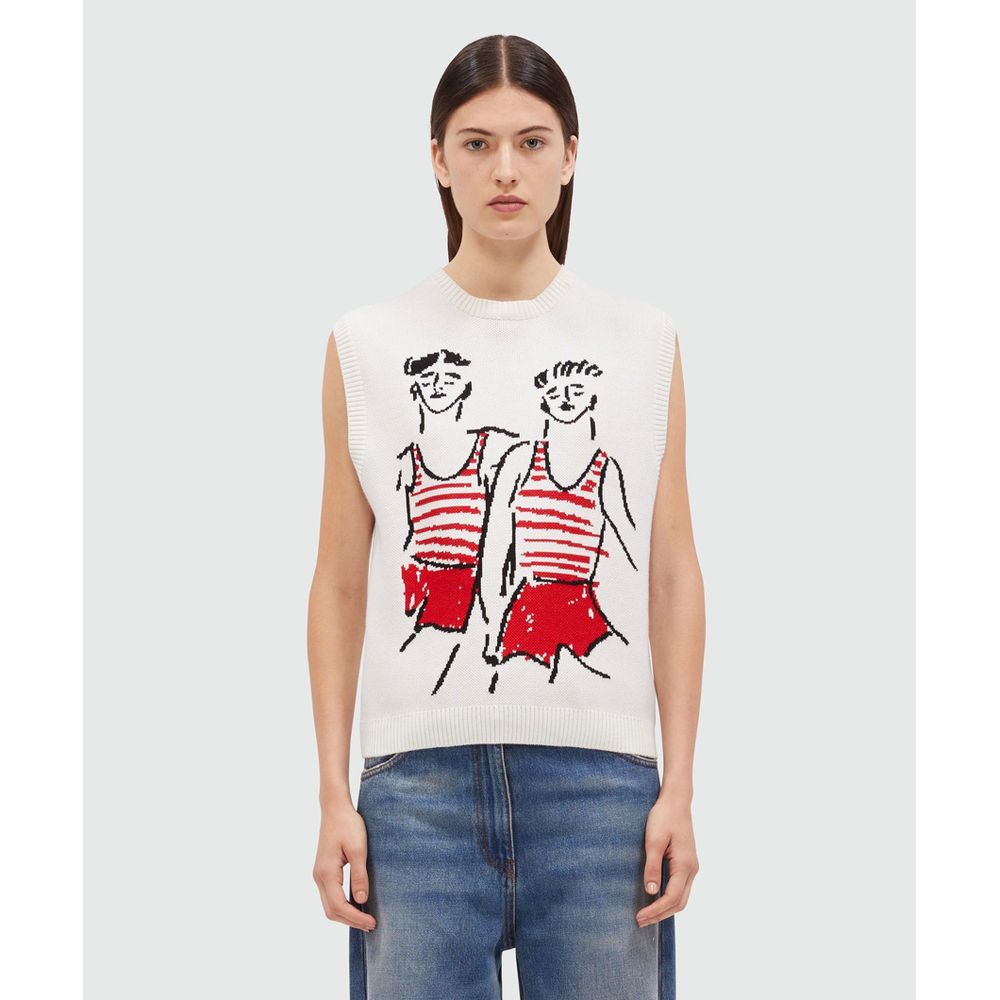 MSGM White Cotton Tank Tops