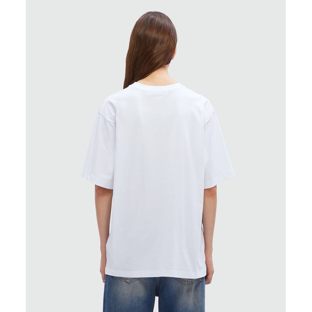 MSGM White Cotton T-Shirt