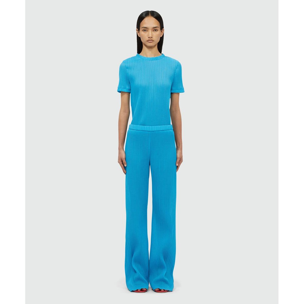 MSGM Turquoise Polyester Casual Pants