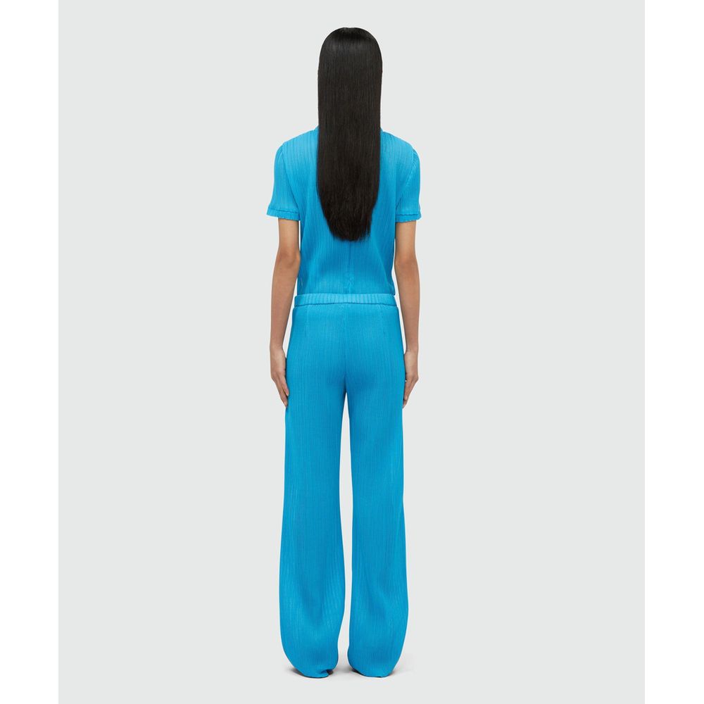 MSGM Turquoise Polyester Casual Pants