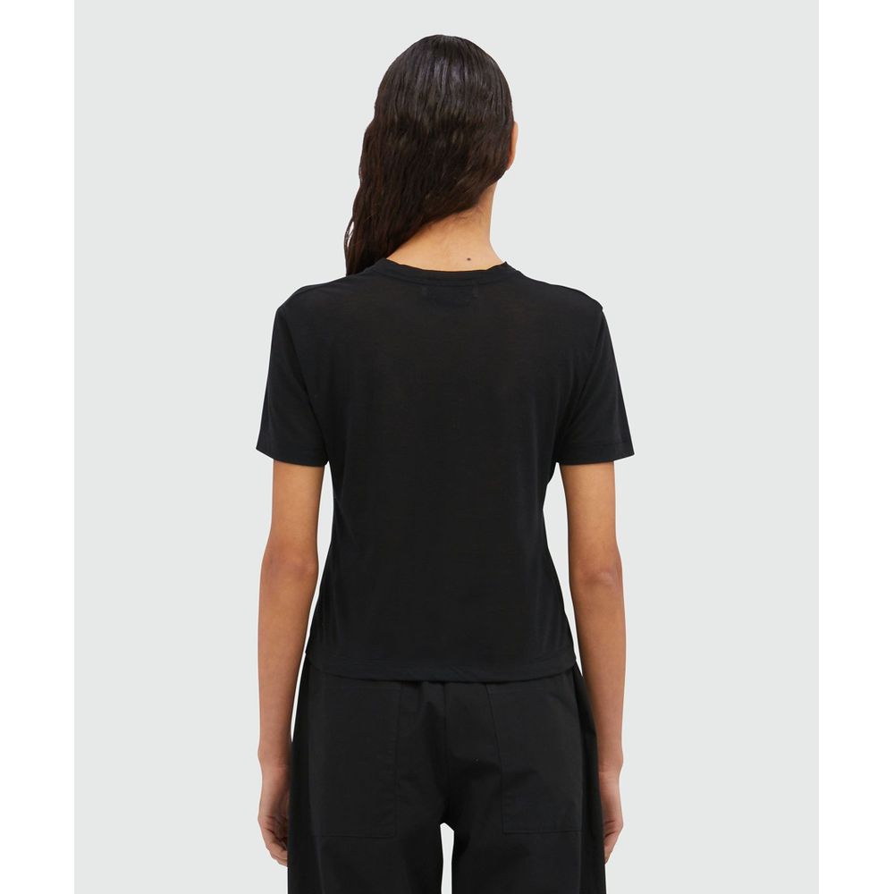 MSGM Black Cotton T-Shirt