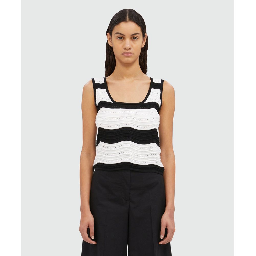 MSGM Black Viscose Tank Tops