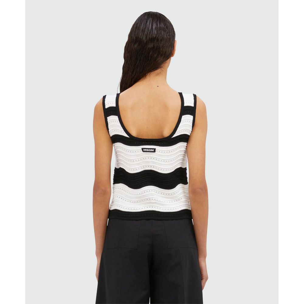 MSGM Black Viscose Tank Tops