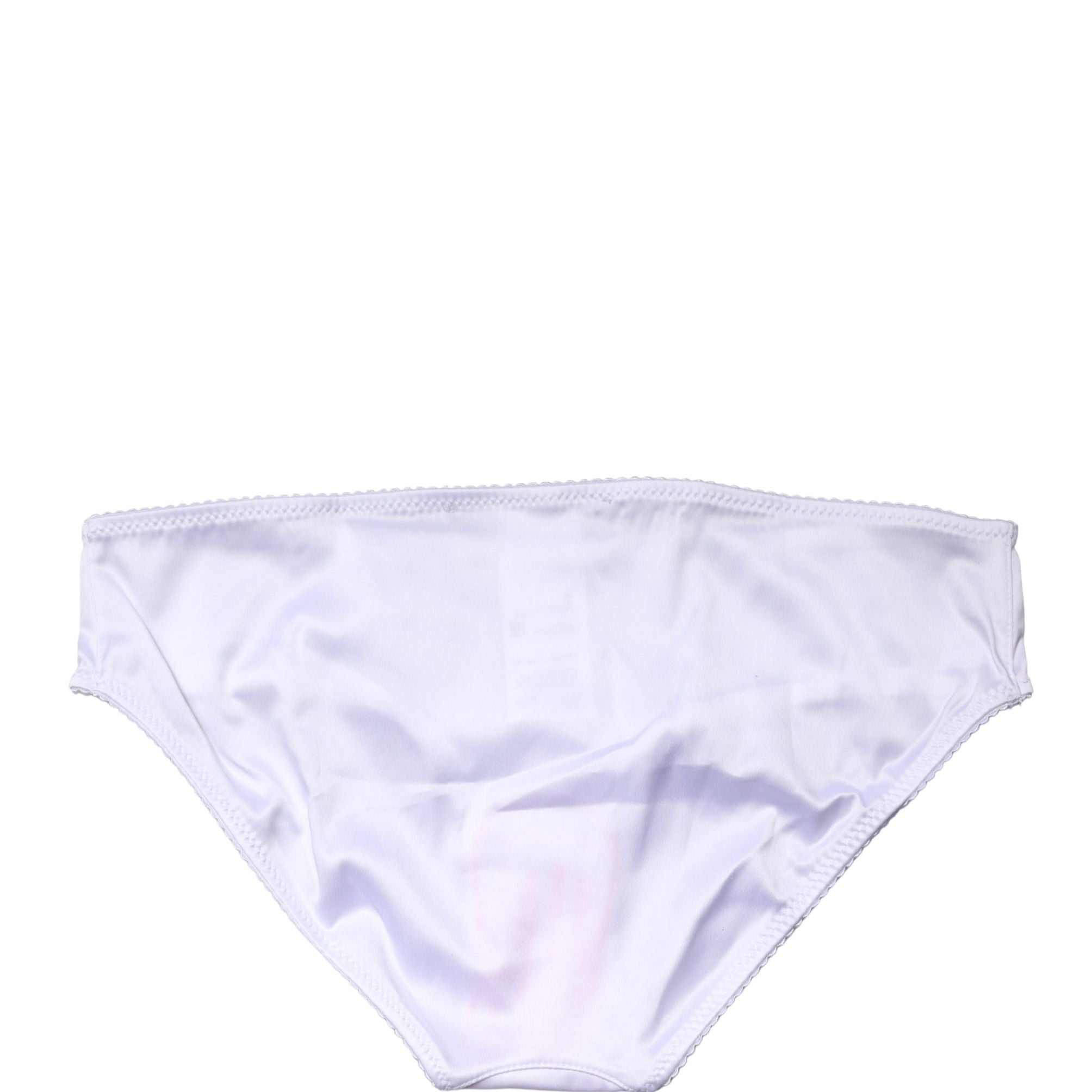 Dolce & Gabbana White Silk Stretch Mid Waist Brief Panty Underwear
