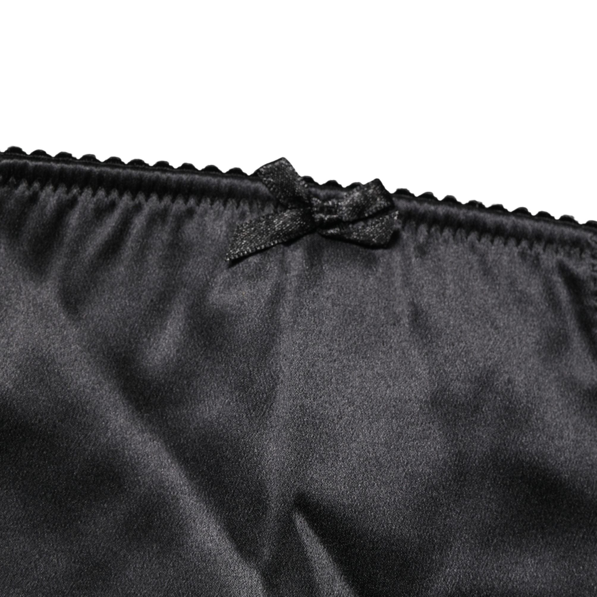 Dolce & Gabbana Black Silk Blend High Waist Girdle Panty Underwear