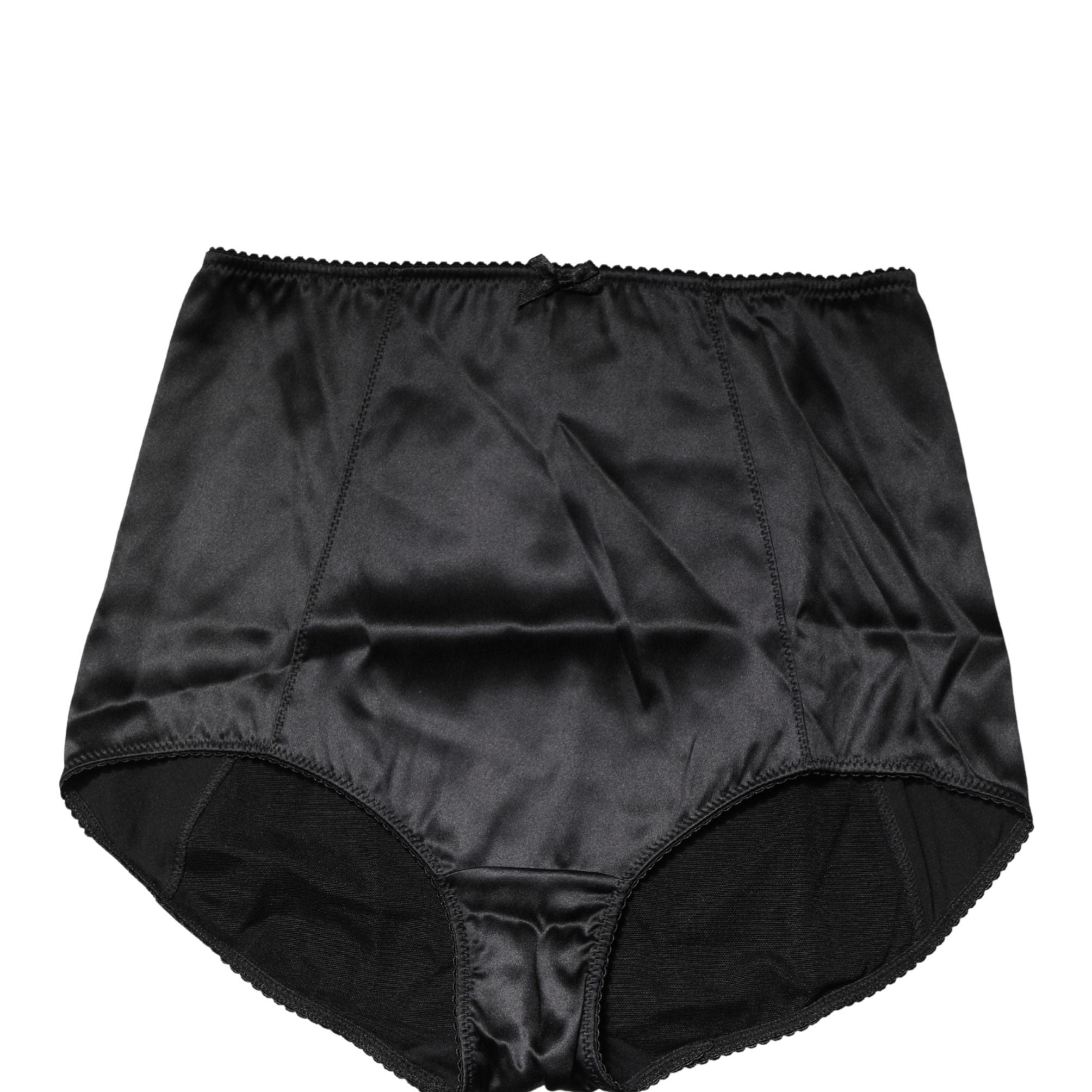 Dolce & Gabbana Black Silk Blend High Waist Girdle Panty Underwear