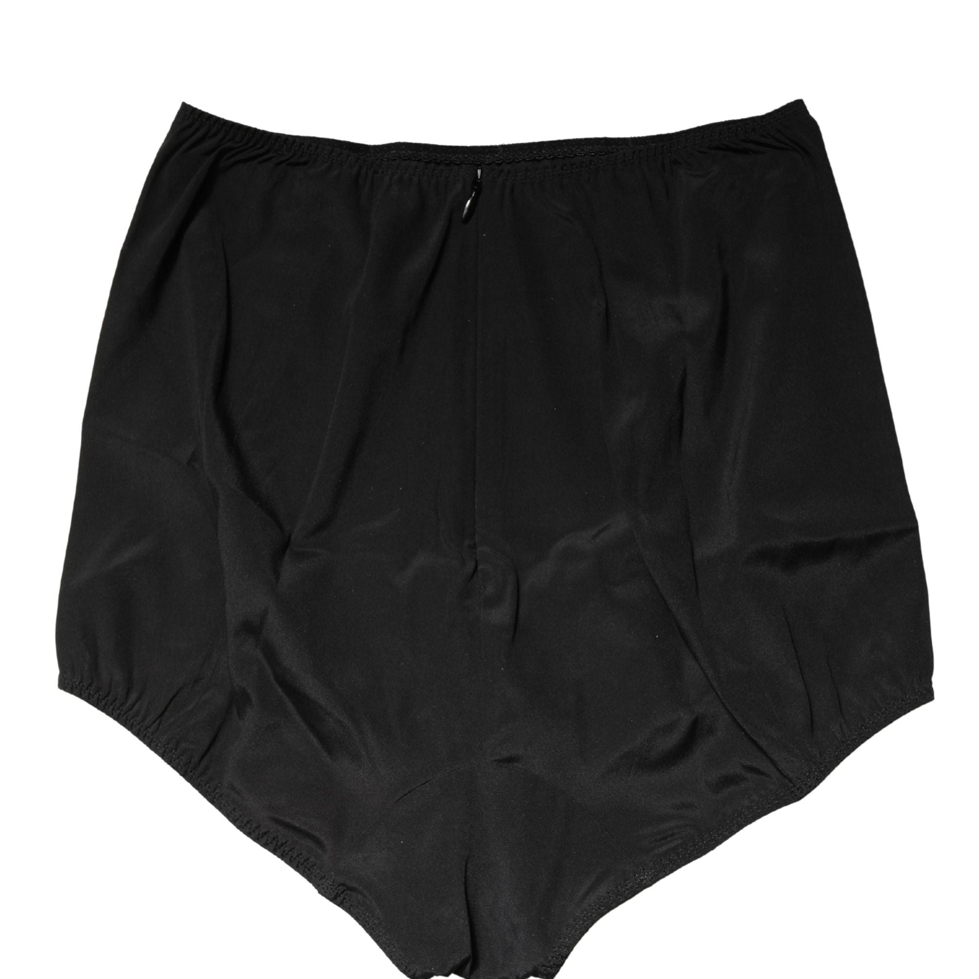 Dolce & Gabbana Black Silk Blend High Waist Girdle Panty Underwear