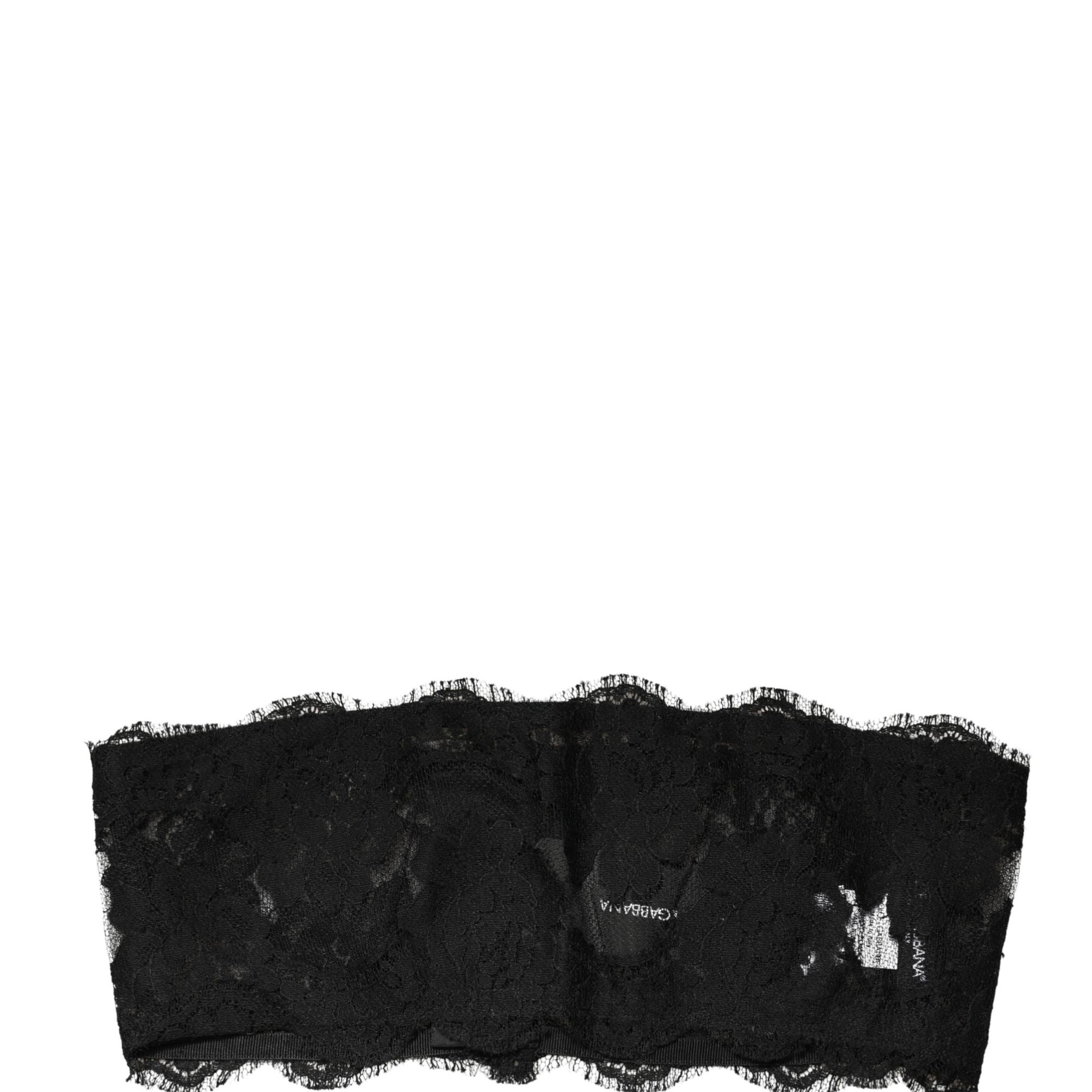 Dolce & Gabbana Black Lace Bandeau Bra Tube Top Underwear