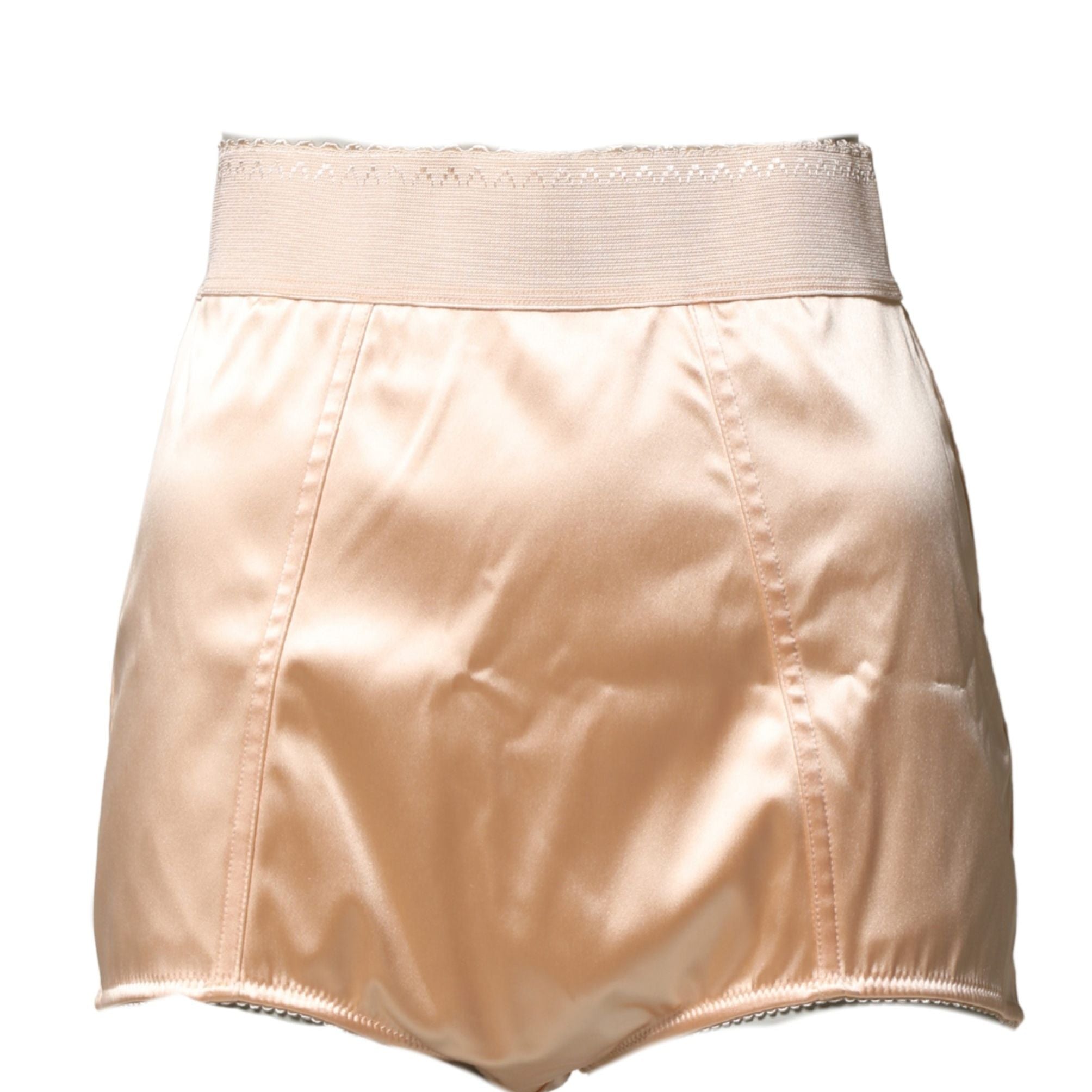 Dolce & Gabbana Beige Silk Blend High Waist Girdle Panty Underwear